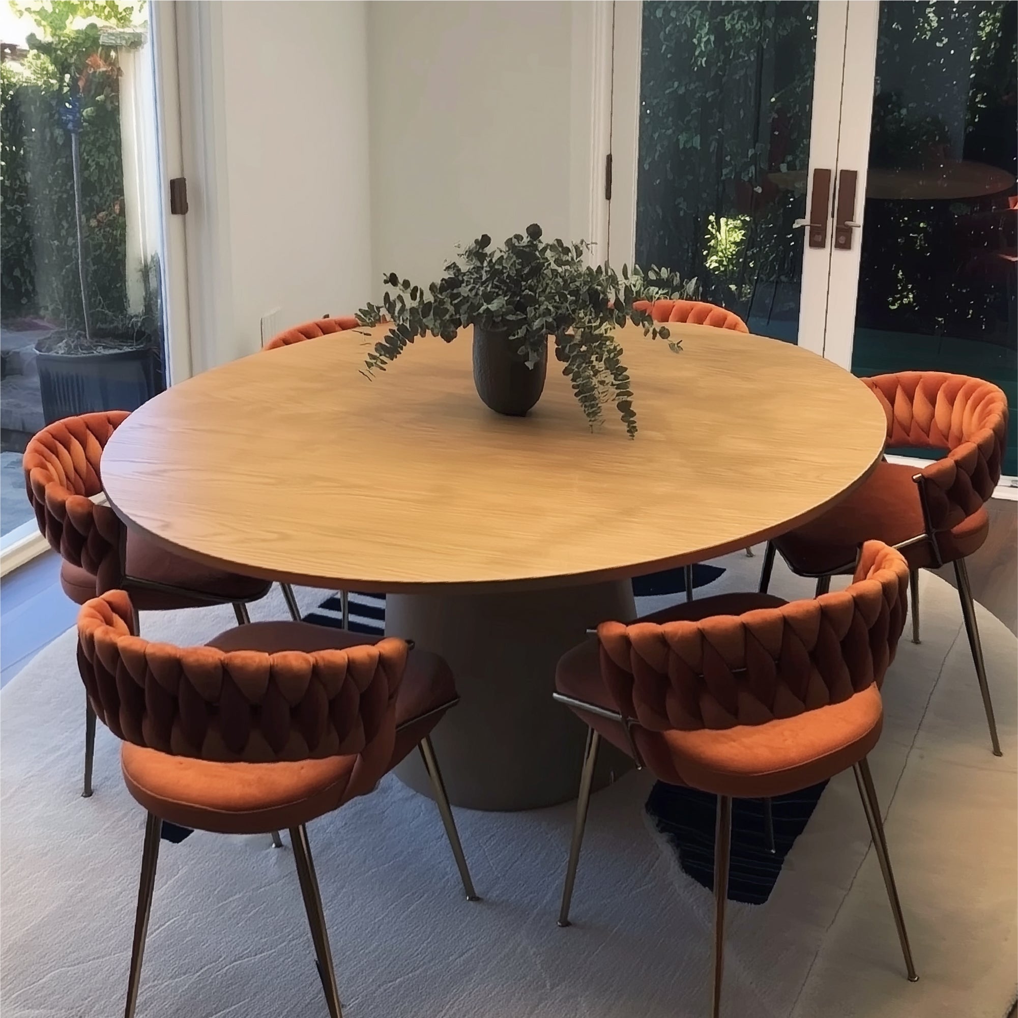 Orchid 60" Oak Round Pedestal Dining Table