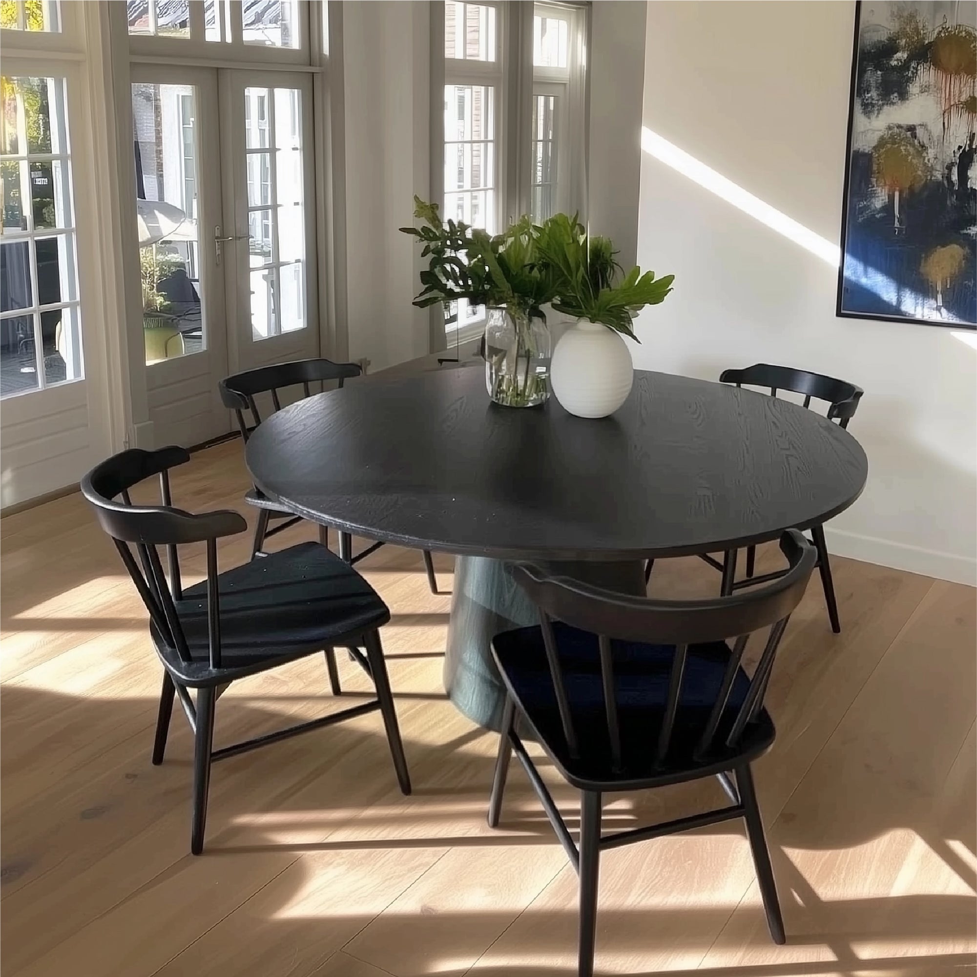 Orchid 60" Oak Round Pedestal Dining Table