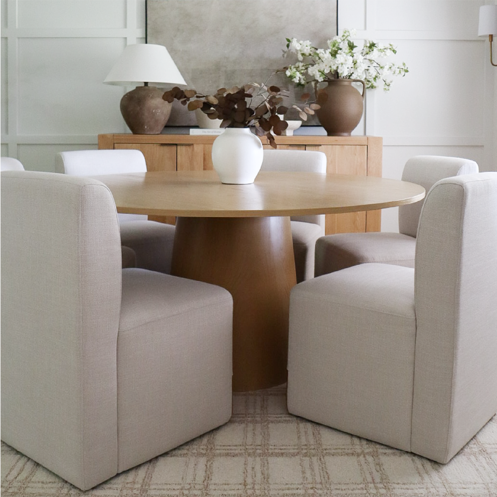 Orchid 60" Oak Round Pedestal Dining Table