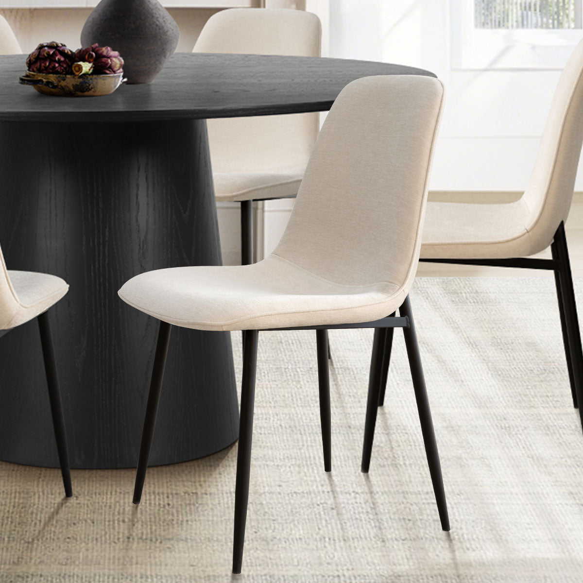 Oslo Modern Chenille Dining Chair with Metal Legs (Set of 6)
