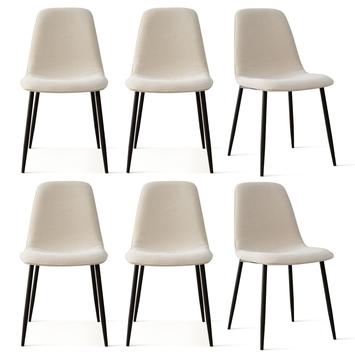 Oslo Modern Chenille Dining Chair with Metal Legs (Set of 6)