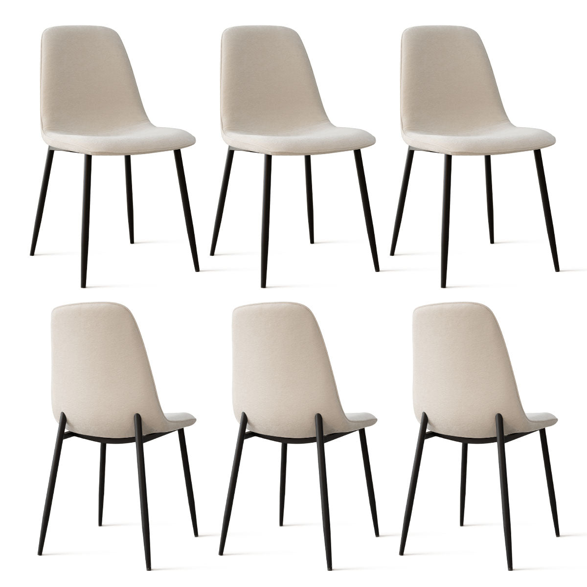 Oslo Modern Chenille Dining Chair with Metal Legs (Set of 6)