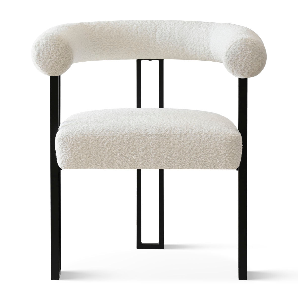 Rola Beige Upholstered Boucle Dining Chair with Arms (Set of 2)
