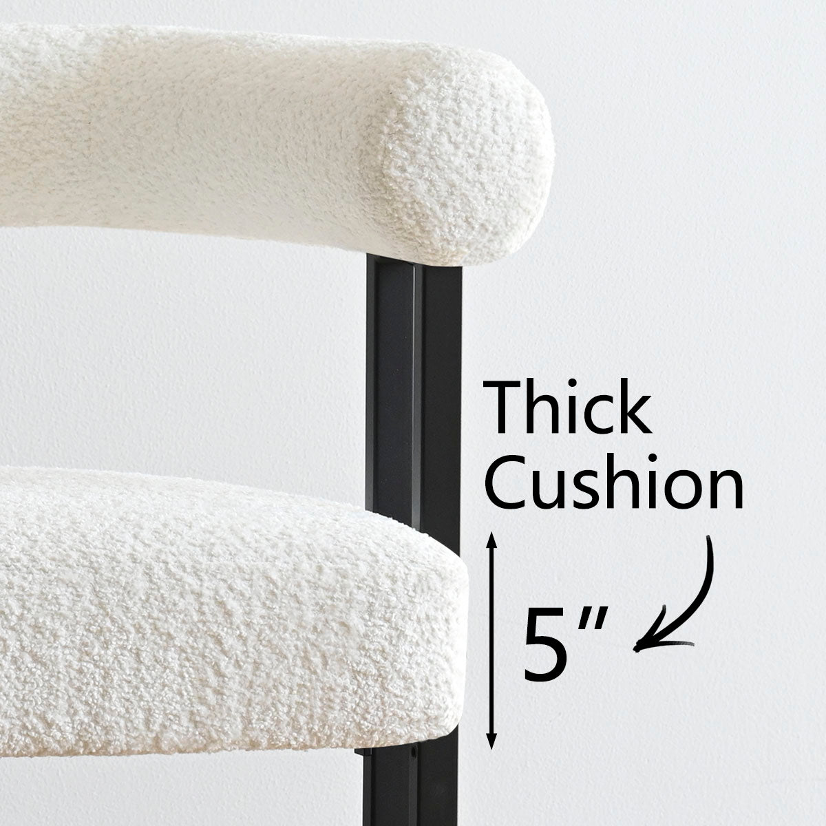 Rola Beige Upholstered Boucle Dining Chair with Arms (Set of 2)