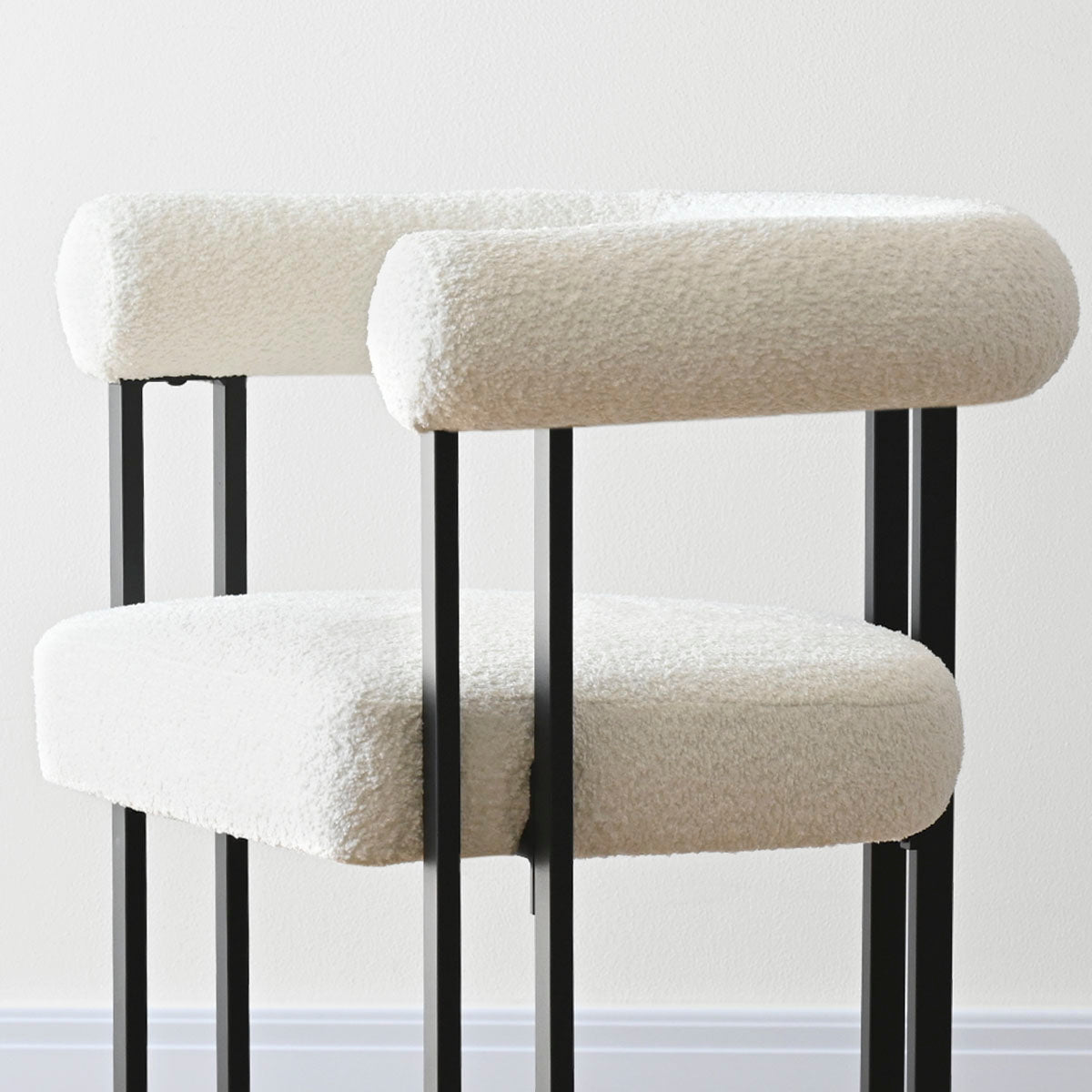 Rola Beige Upholstered Boucle Dining Chair with Arms (Set of 2)