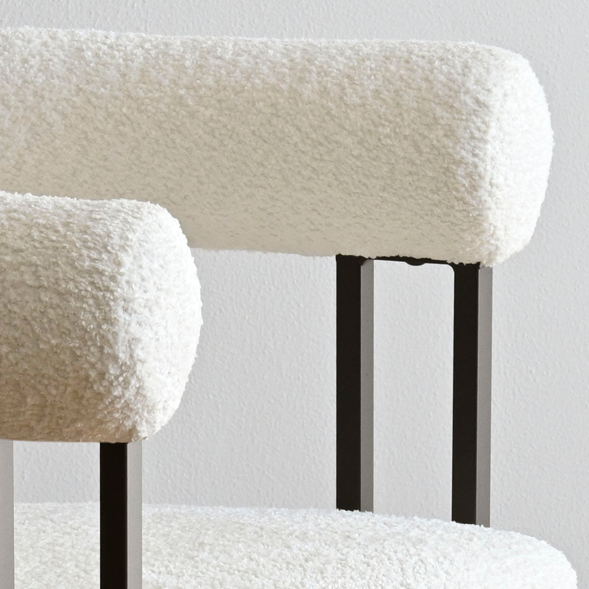 Rola Beige Upholstered Boucle Dining Chair with Arms (Set of 2)