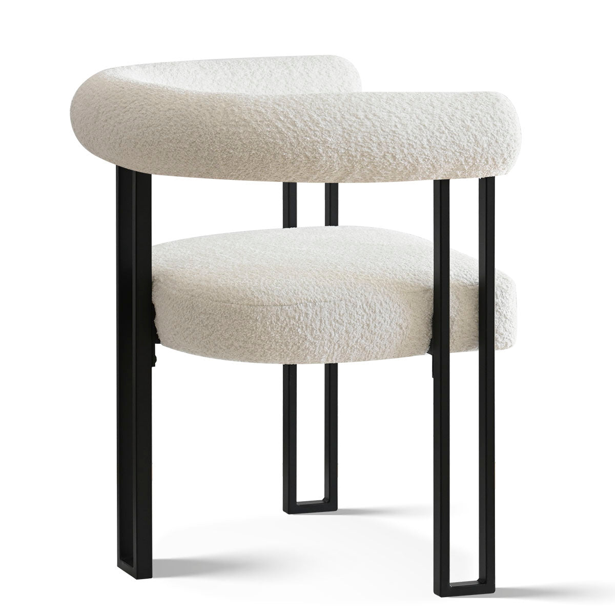 Rola Beige Upholstered Boucle Dining Chair with Arms (Set of 2)