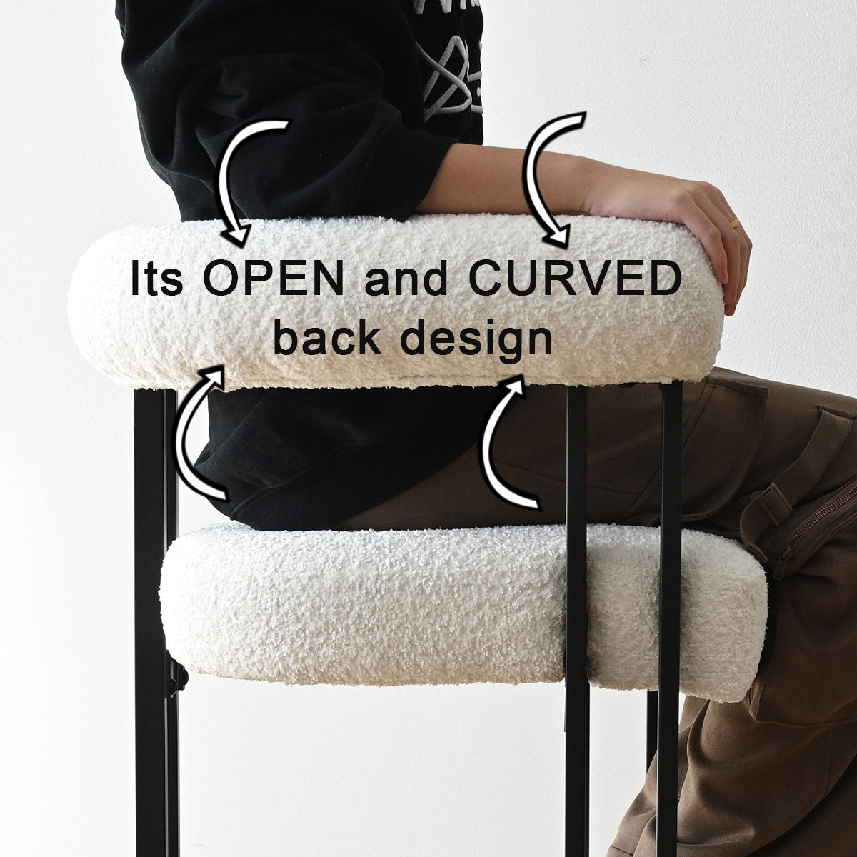 Rola Beige Upholstered Counter Stool with Arms (Set of 2)