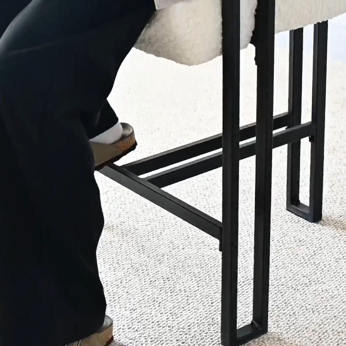 Rola Beige Upholstered Counter Stool with Arms (Set of 2)