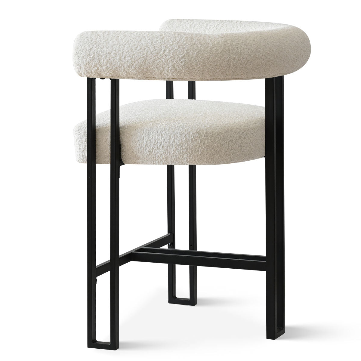 Rola Beige Upholstered Counter Stool with Arms (Set of 2)