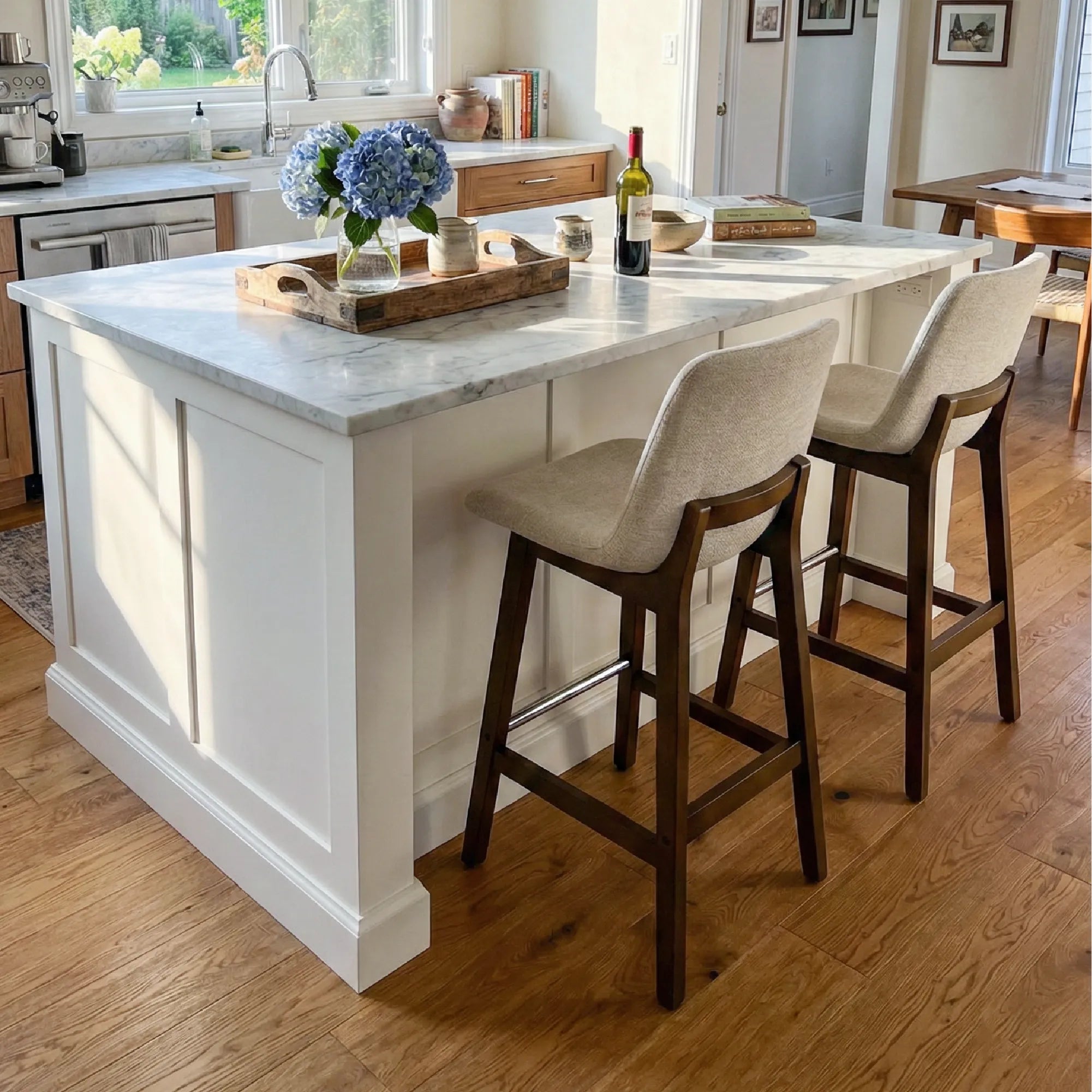 South 28.5" Modern Upholstered Bar Stool (Set of 2)