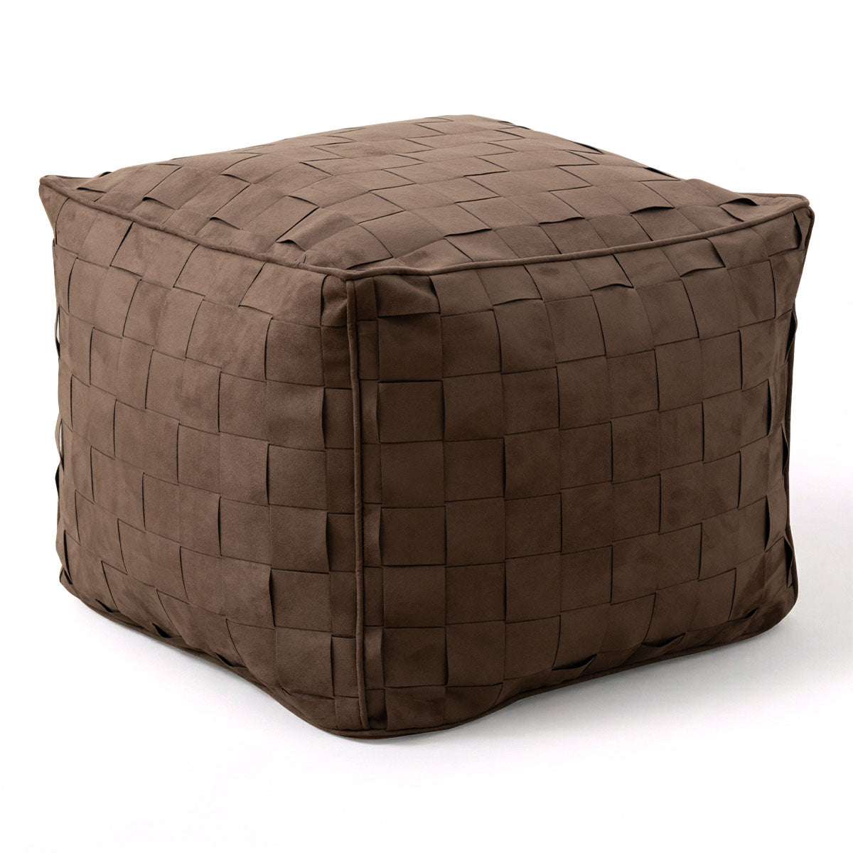 Willa 22" Wide Modern Woven Square Ottoman Pouf