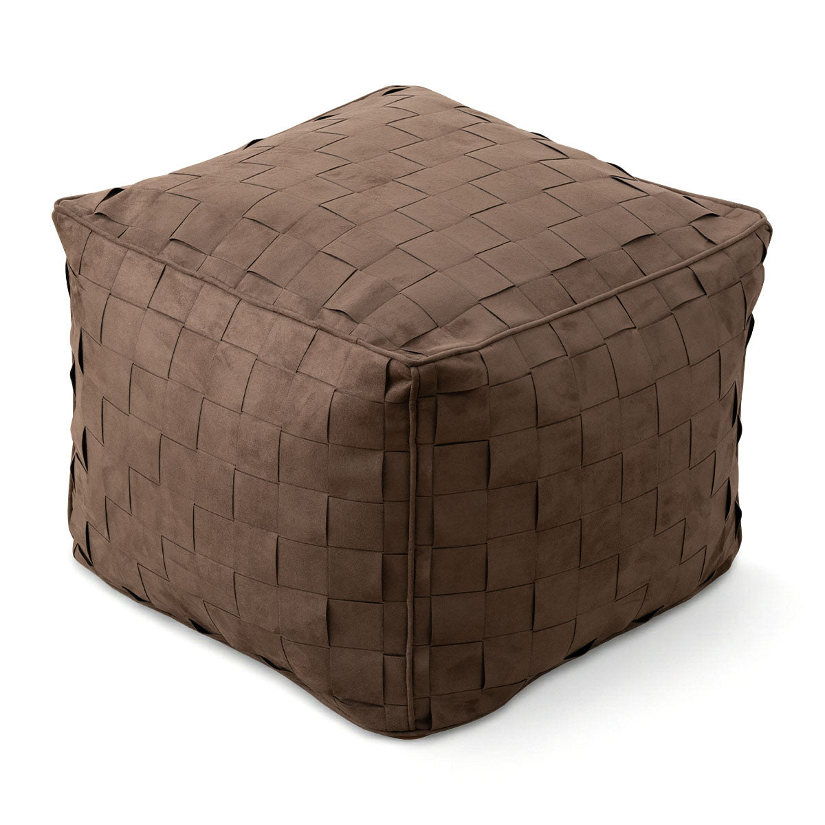 Willa 22" Wide Modern Woven Square Ottoman Pouf