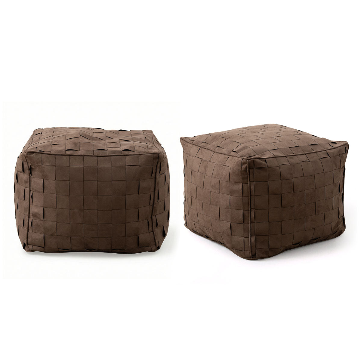 Willa 22" Wide Modern Woven Square Ottoman Pouf