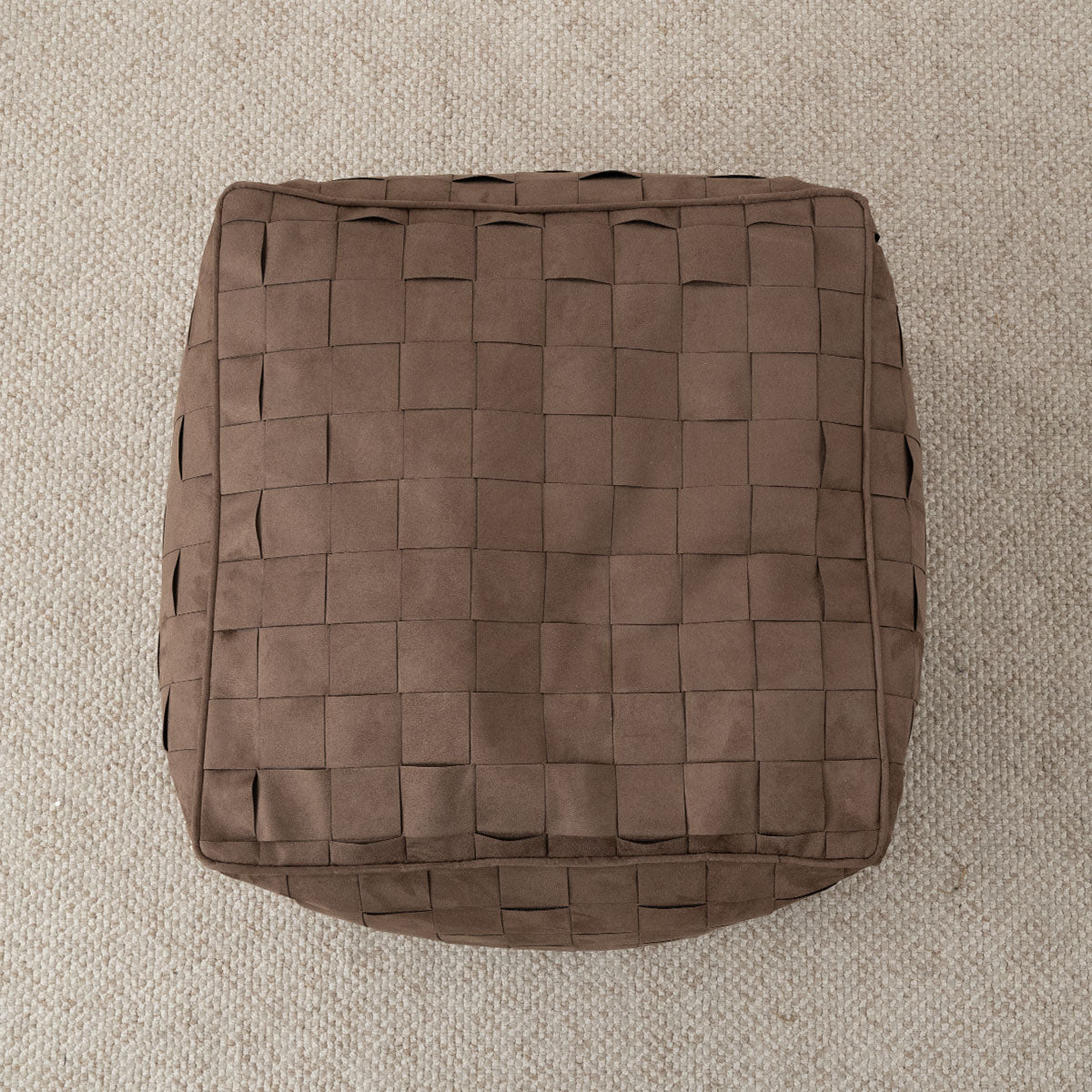 Willa 22" Wide Modern Woven Square Ottoman Pouf