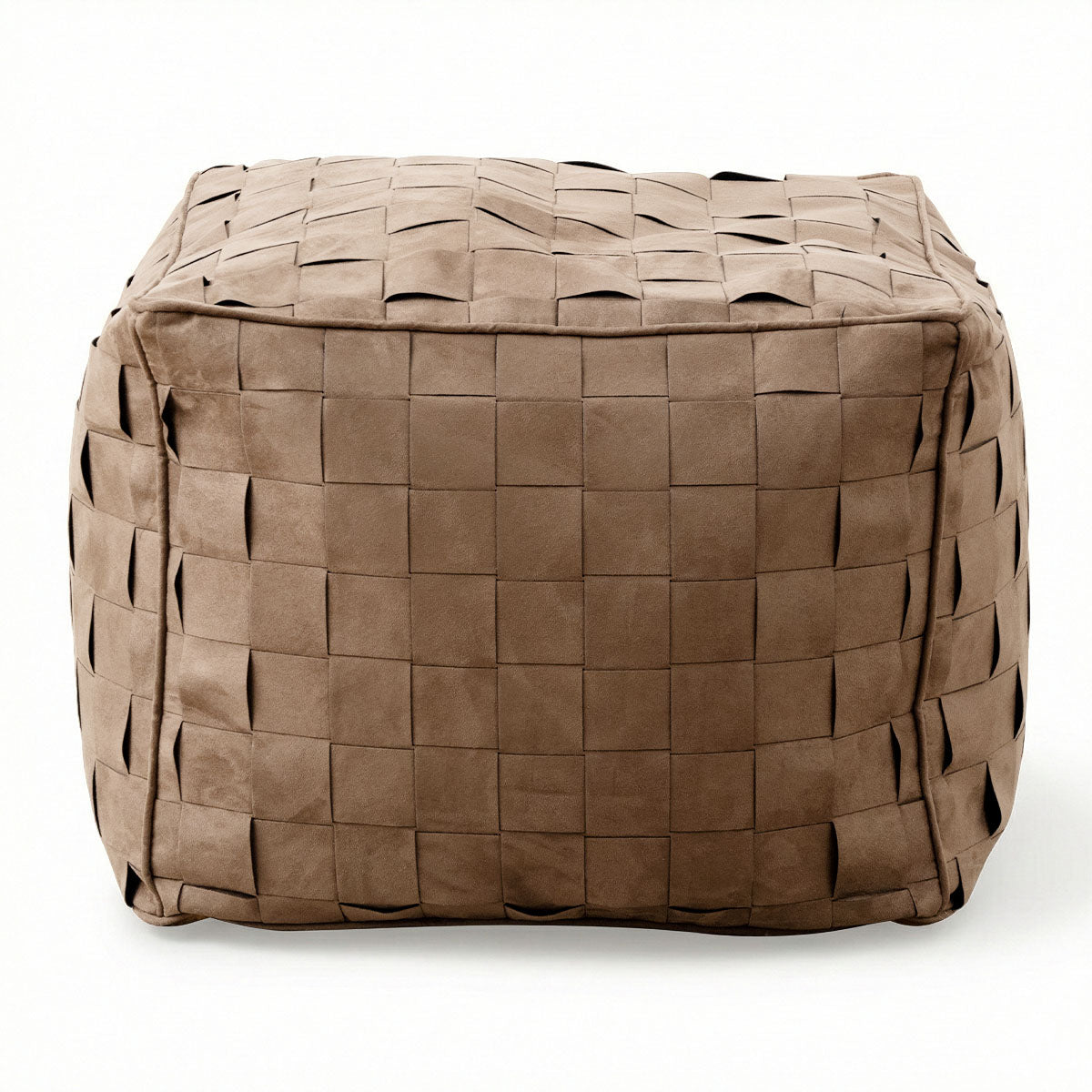 Willa 22" Wide Modern Woven Square Ottoman Pouf