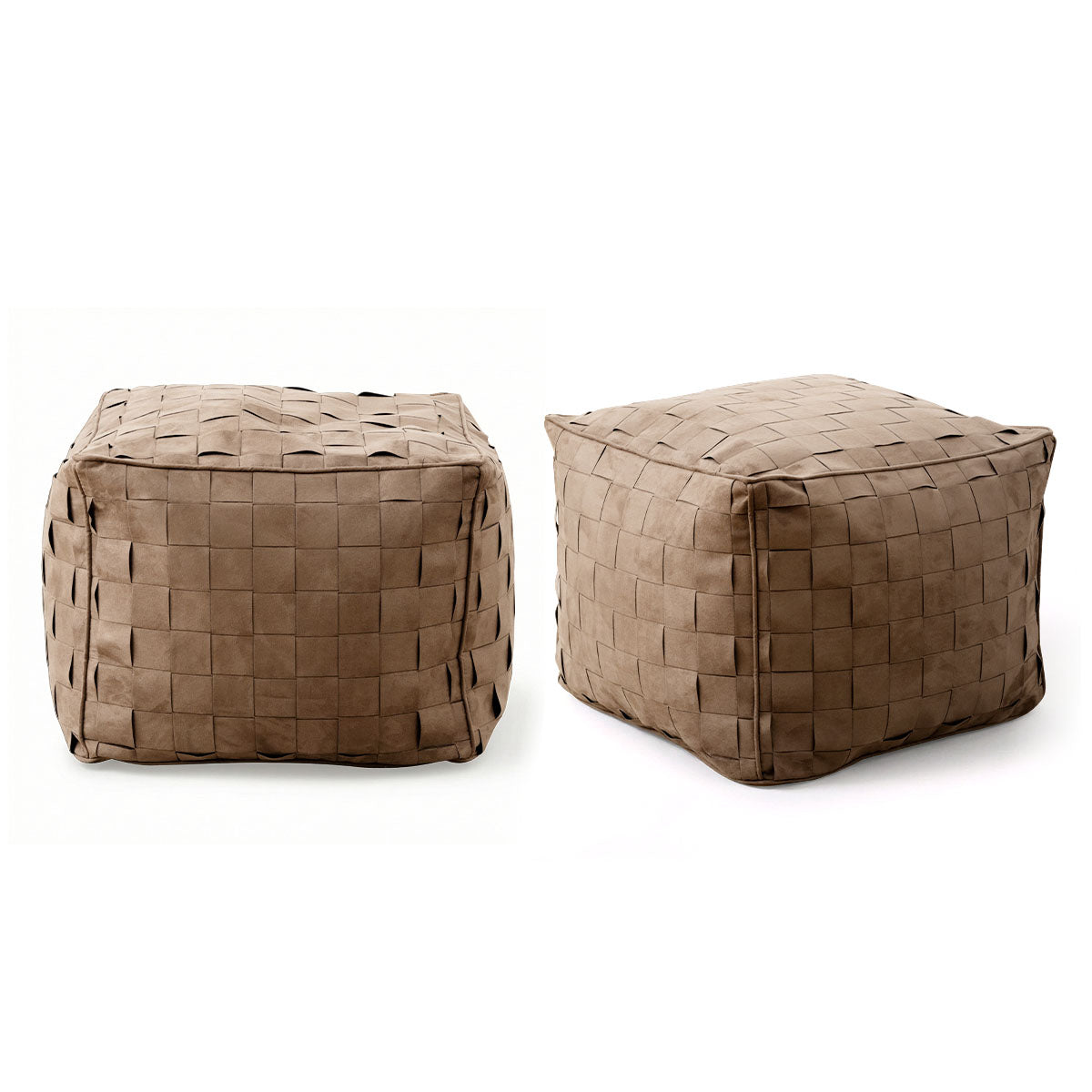 Willa 22" Wide Modern Woven Square Ottoman Pouf