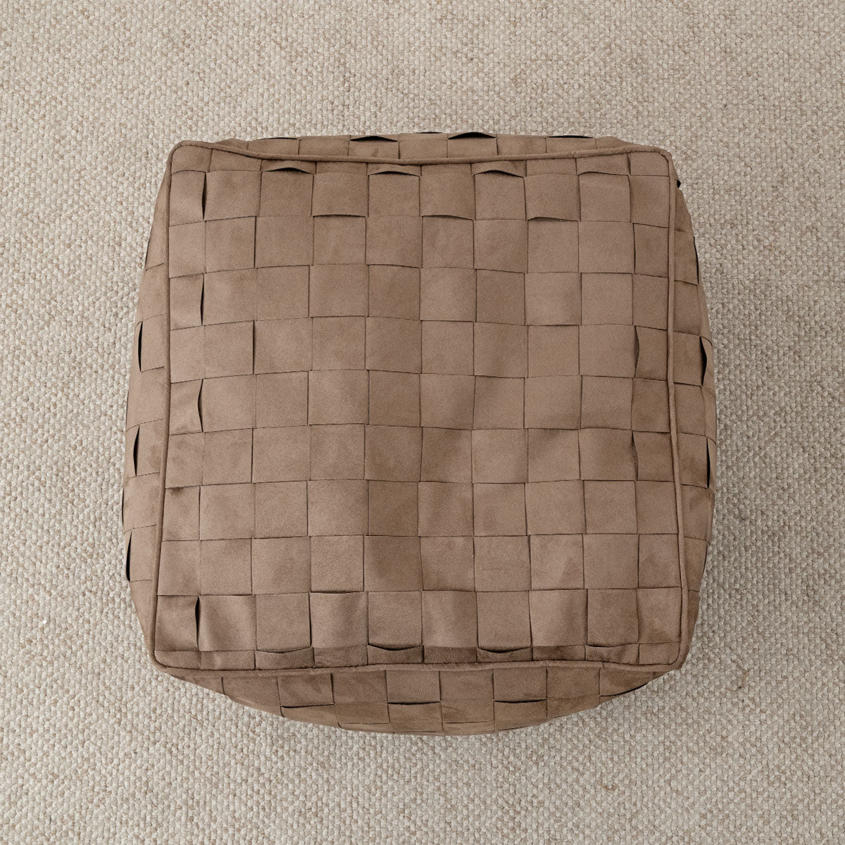 Willa 22" Wide Modern Woven Square Ottoman Pouf