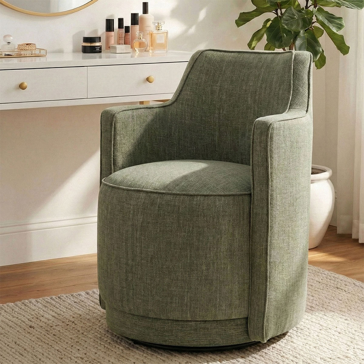Yisa Modern Swivel Small Barrel Chair (1-Piece)