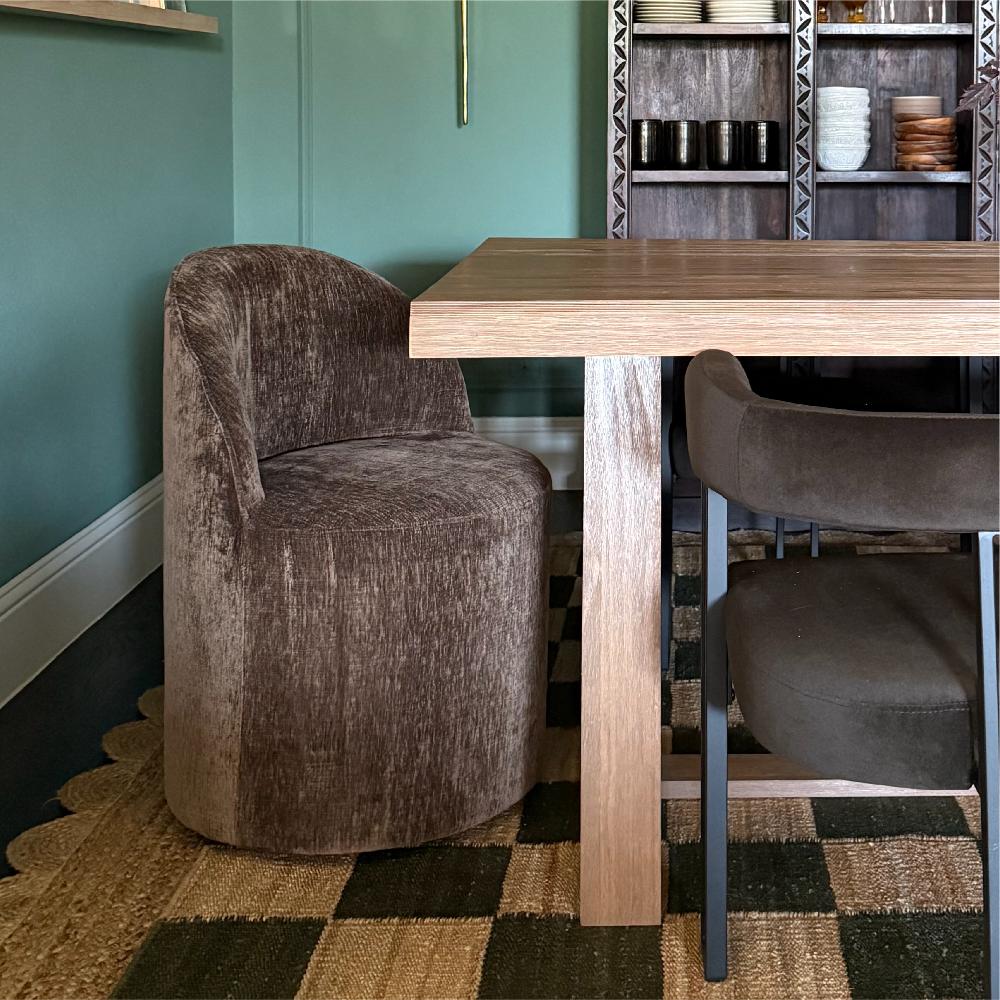 Doris Rolling Upholstered Dining Chair With Castors (Set of 4)