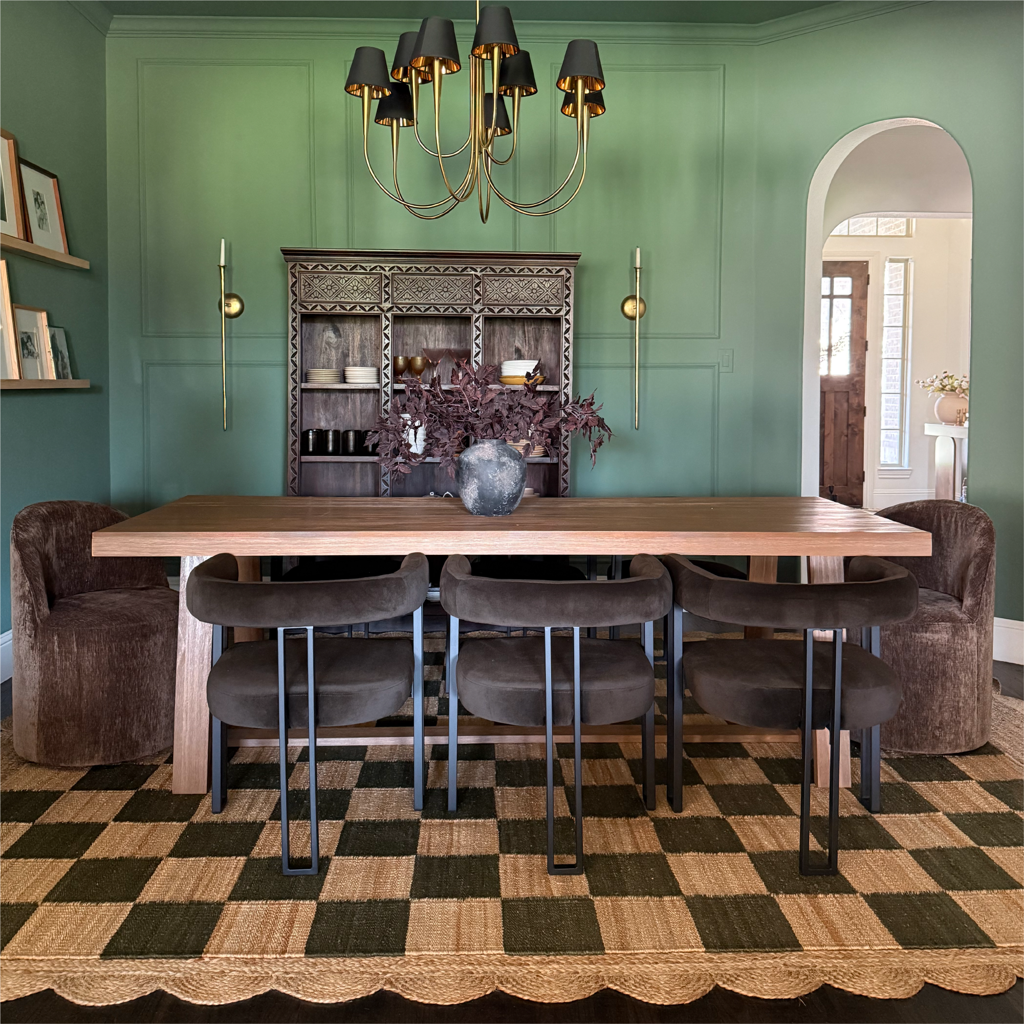 Mia Velvet Dining Chair with Arms (Set of 8)