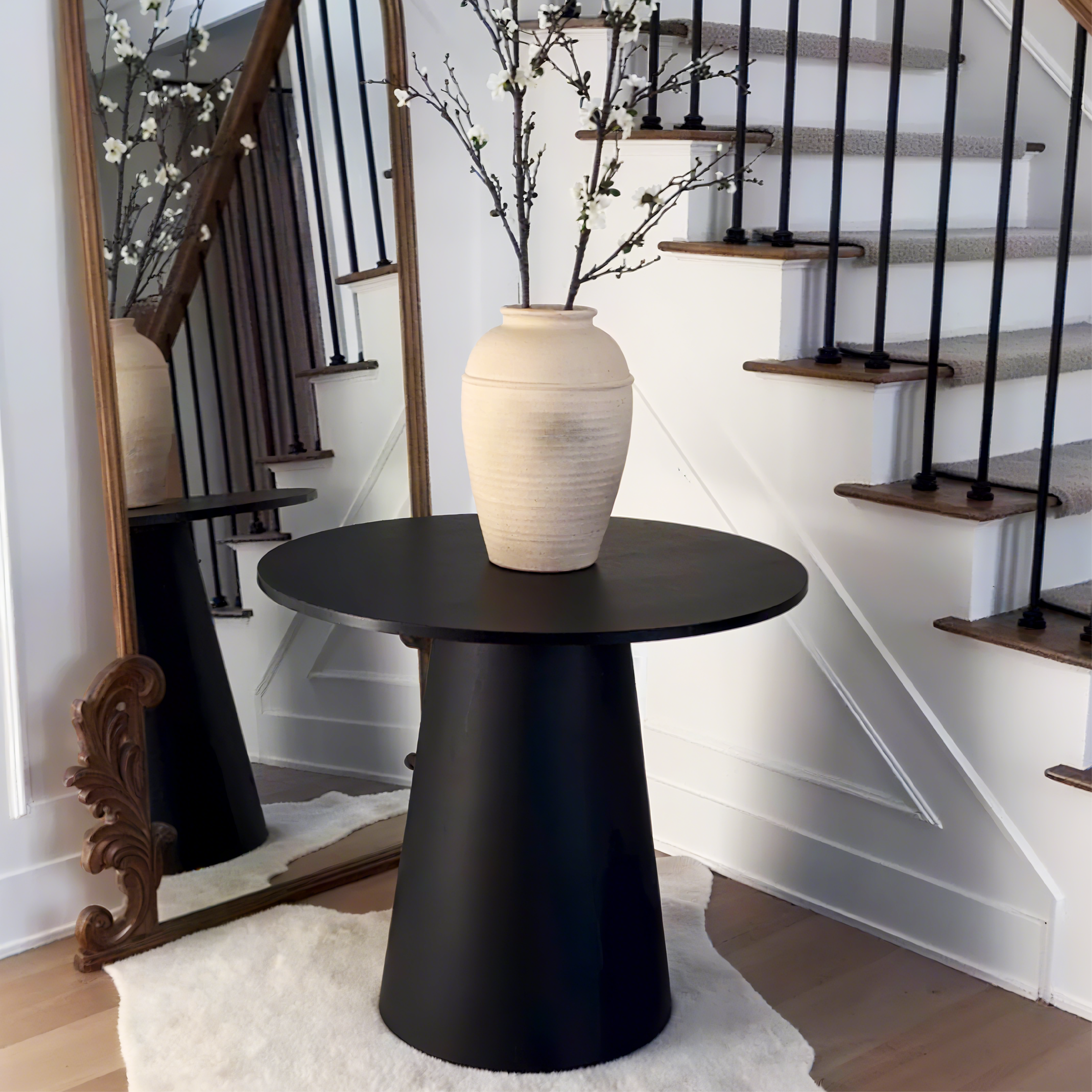 Dwen 35" Modern Round Pedestal Console Table