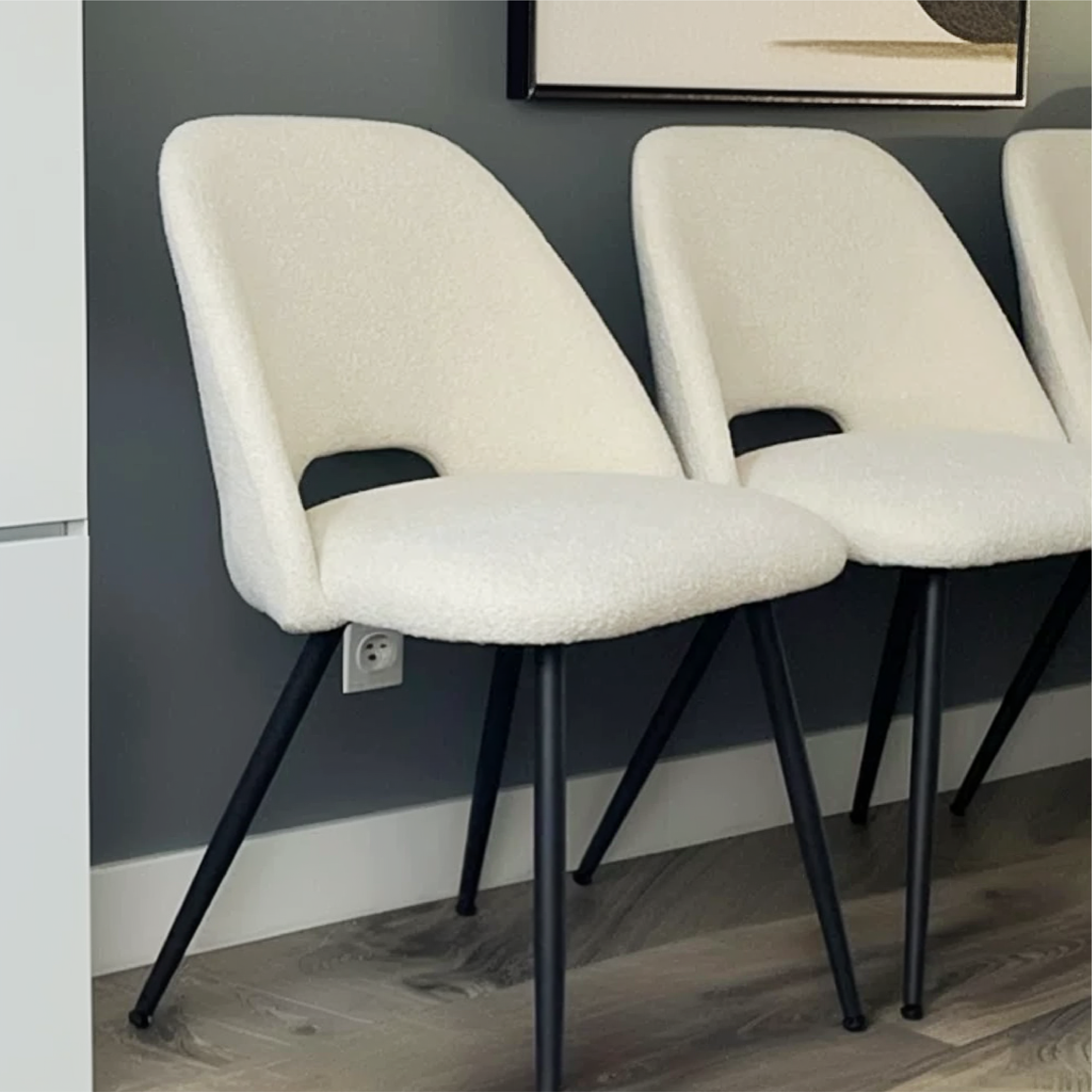 Edwin Modern Upholstered Boucle Dining Chair (Set of 4)