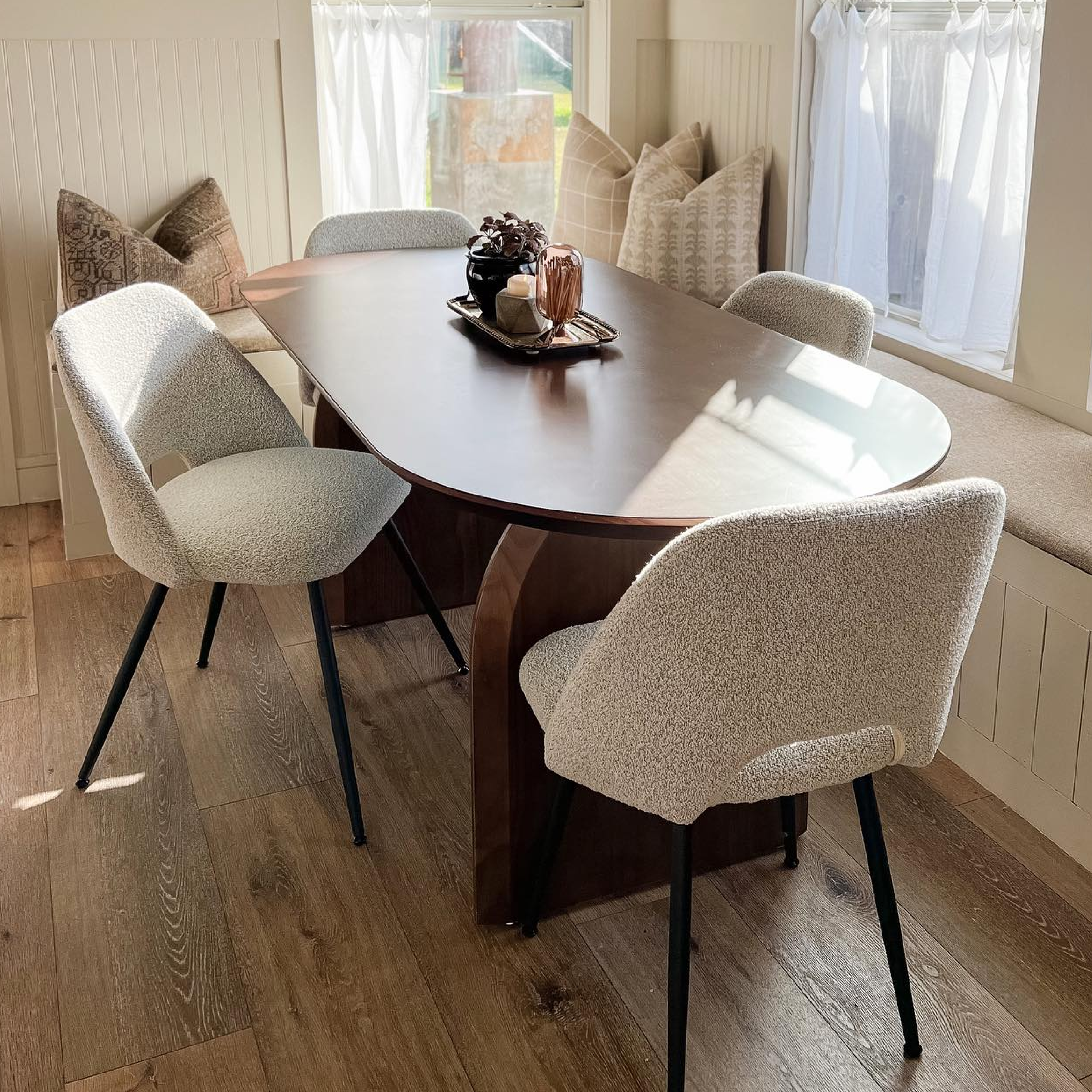 Edwin Modern Upholstered Boucle Dining Chair (Set of 4)