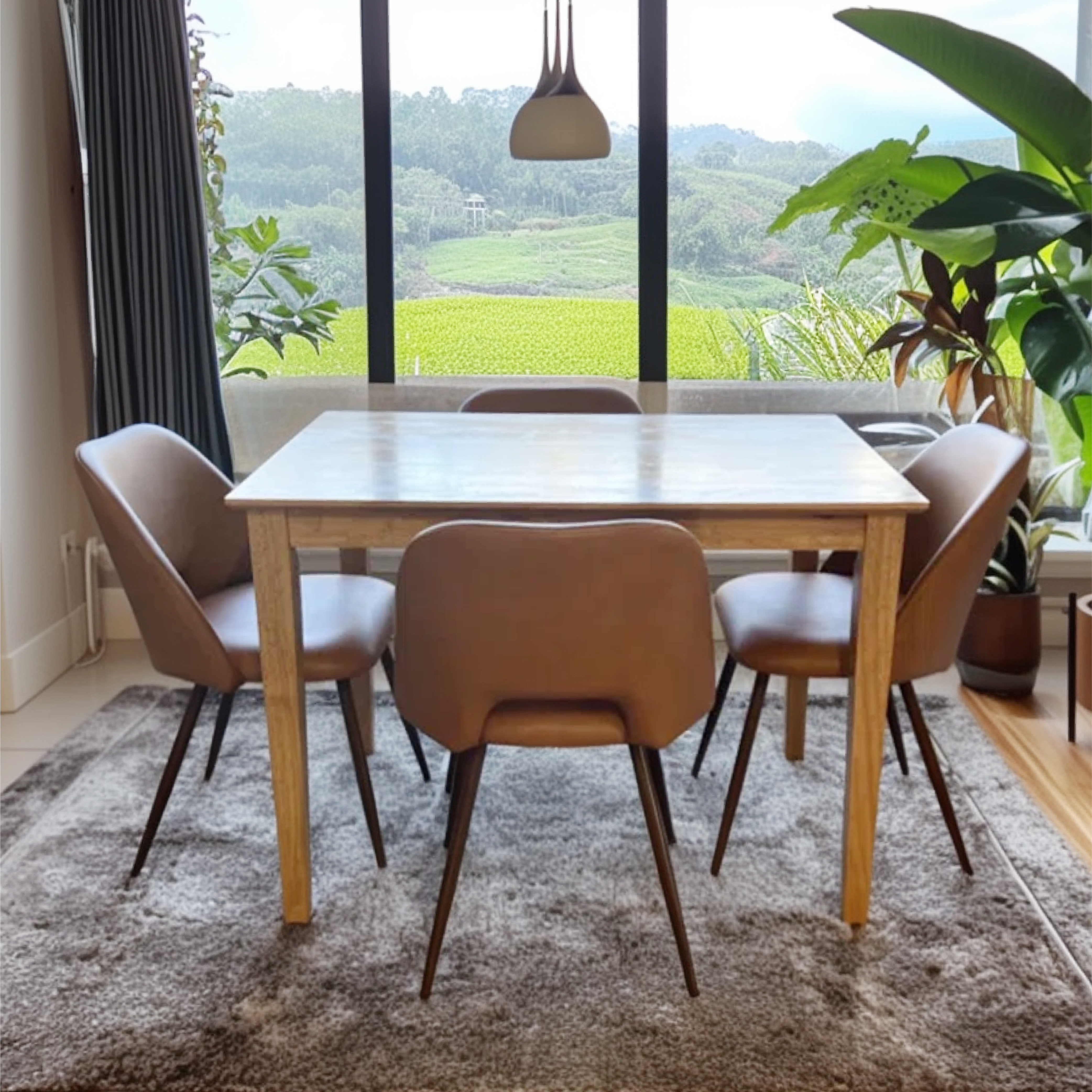 Edwin Modern Faux Leather Dining Chair (Set of 4)