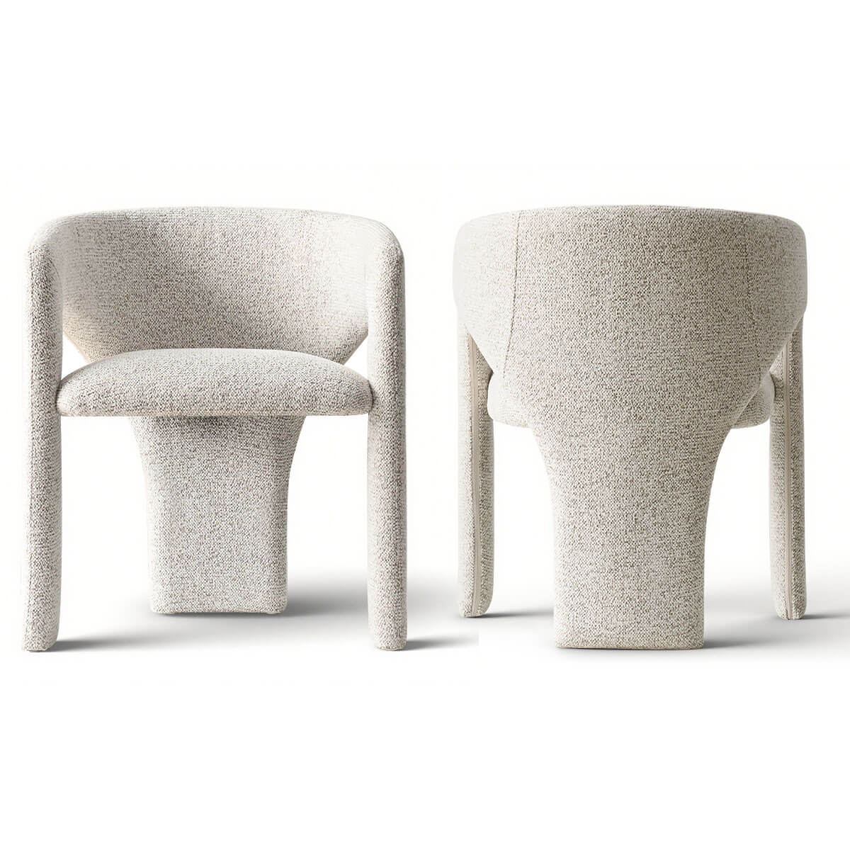Khloe Modern Chenille Dining Chair with Arms (Set of 2)