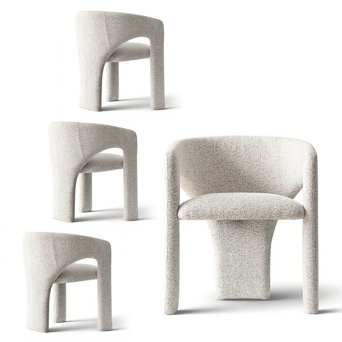 Khloe Modern Chenille Dining Chair with Arms (Set of 6)