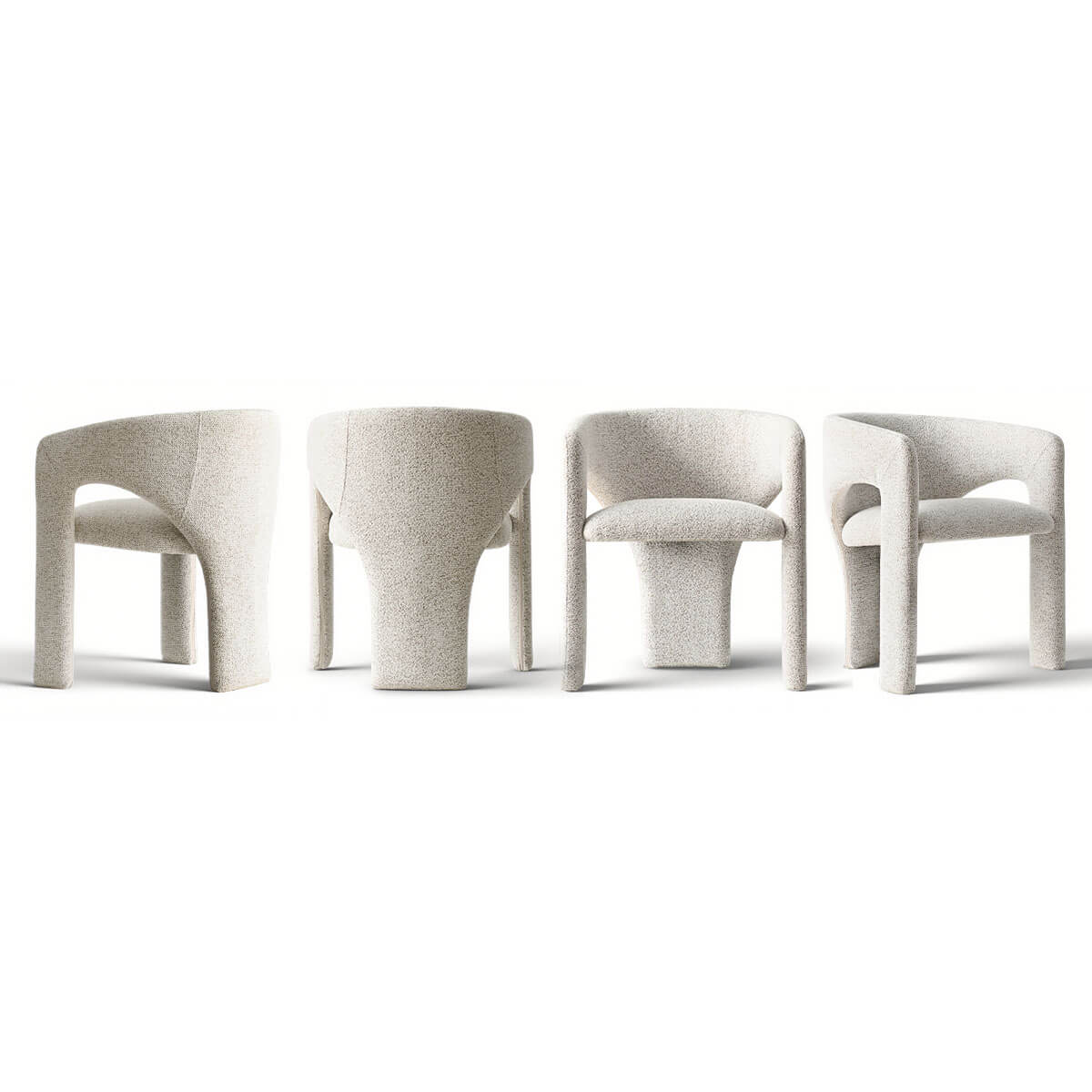 Khloe Modern Chenille Dining Chair with Arms (Set of 2)