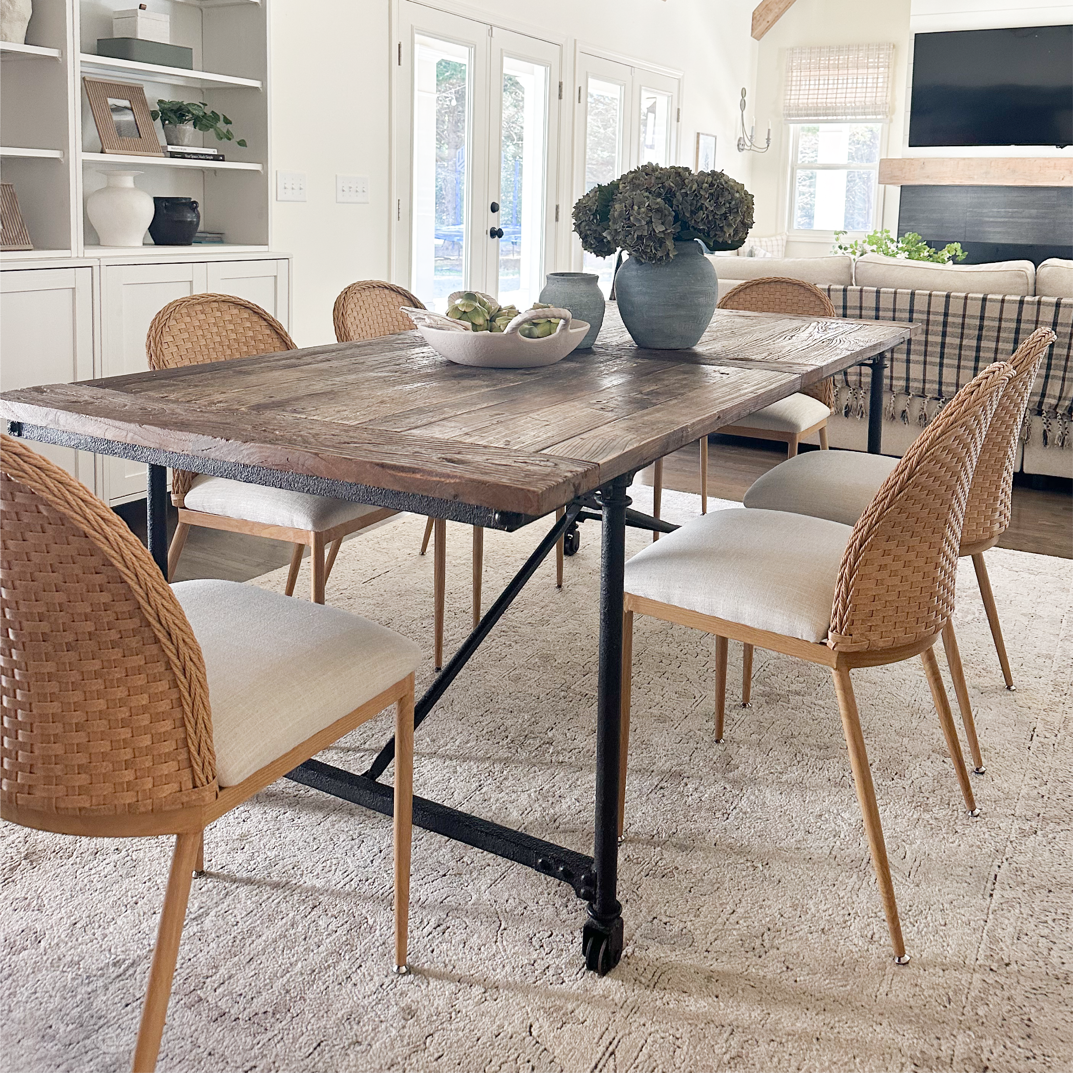 Barcelona Beige Rattan Upholstered Dining Chair (Set of 2)