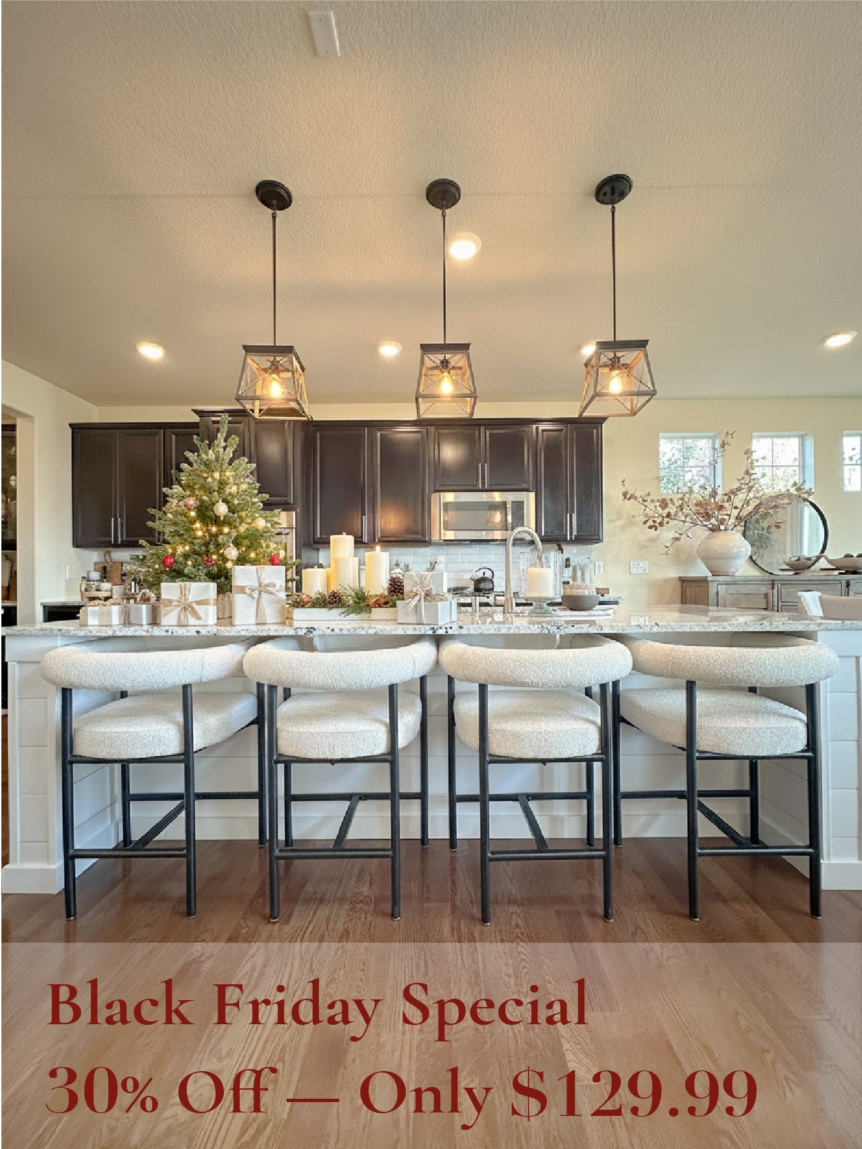 New York 24" Boucle Counter Stool with Arms (1-Piece)