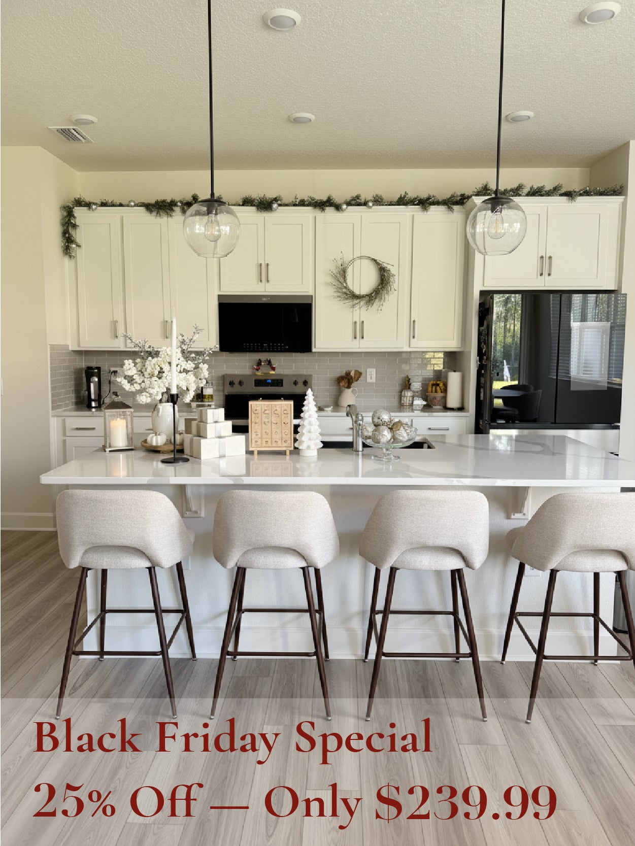 Edwin 26" Modern Upholstered Counter Stool (Set of 3)