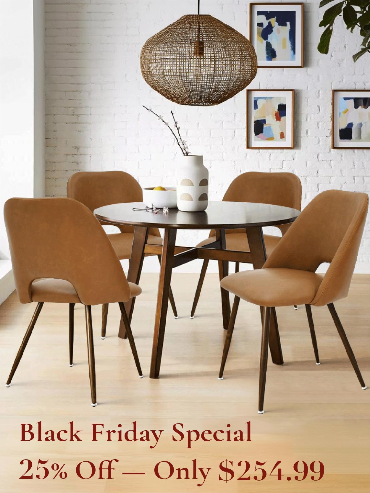 Edwin Modern Faux Leather Dining Chair (Set of 4)