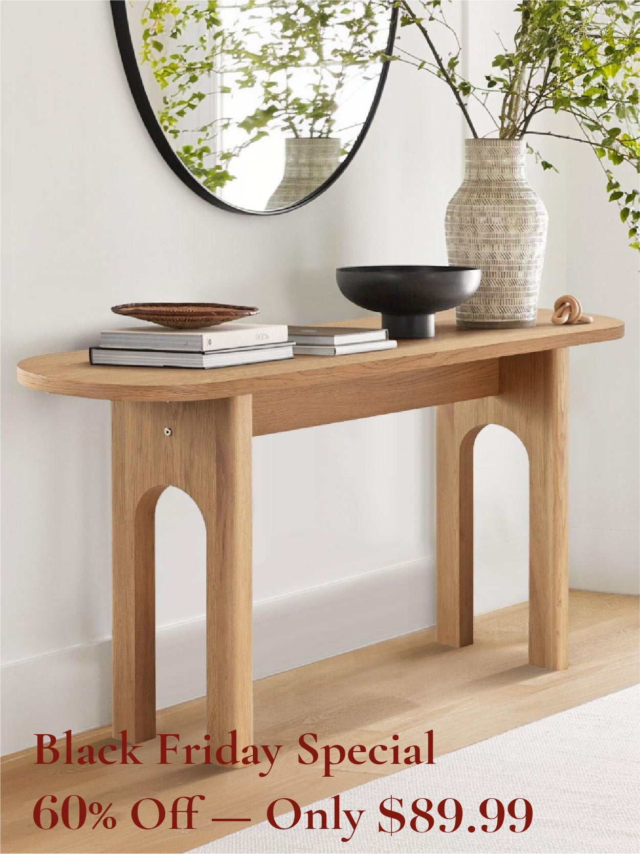 [Closeout-Only 129.99$]Roma 60" Modern Oval Console Table