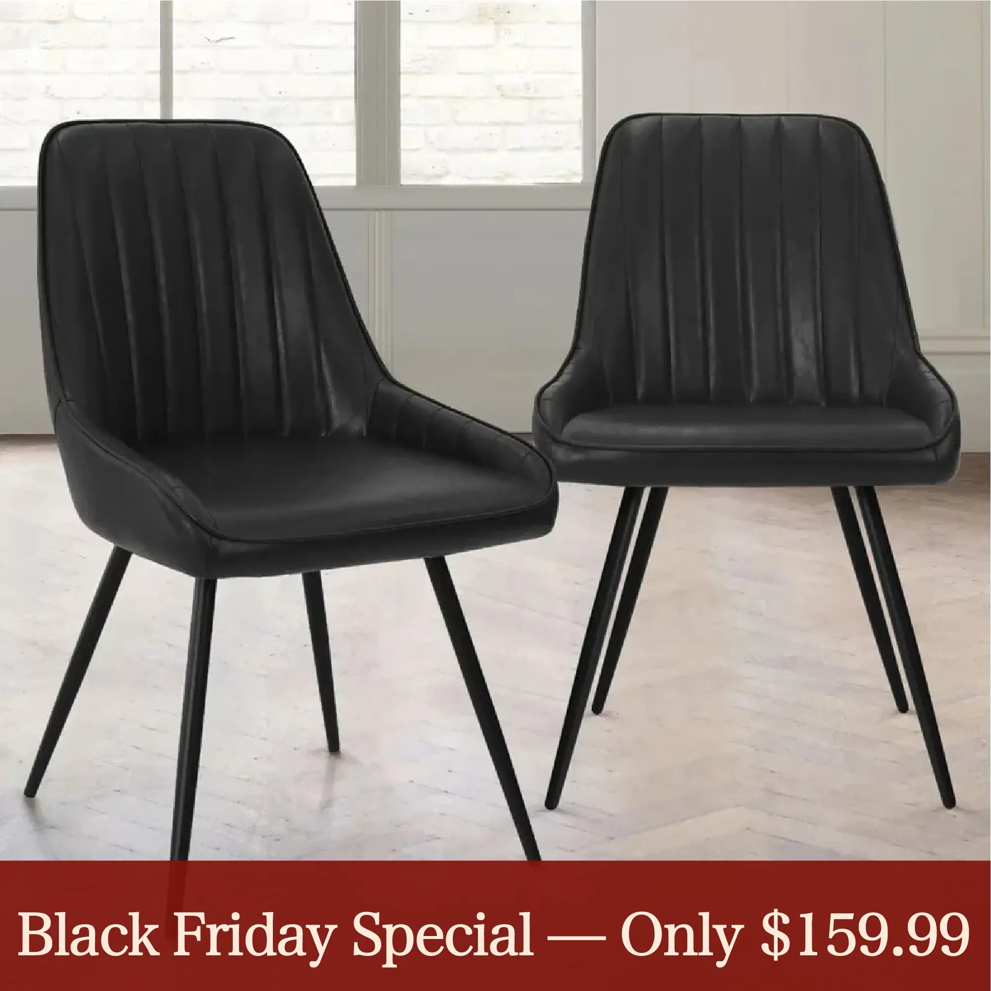 Boston Faux Leather Upholstered Dining Chair (Set of 2)