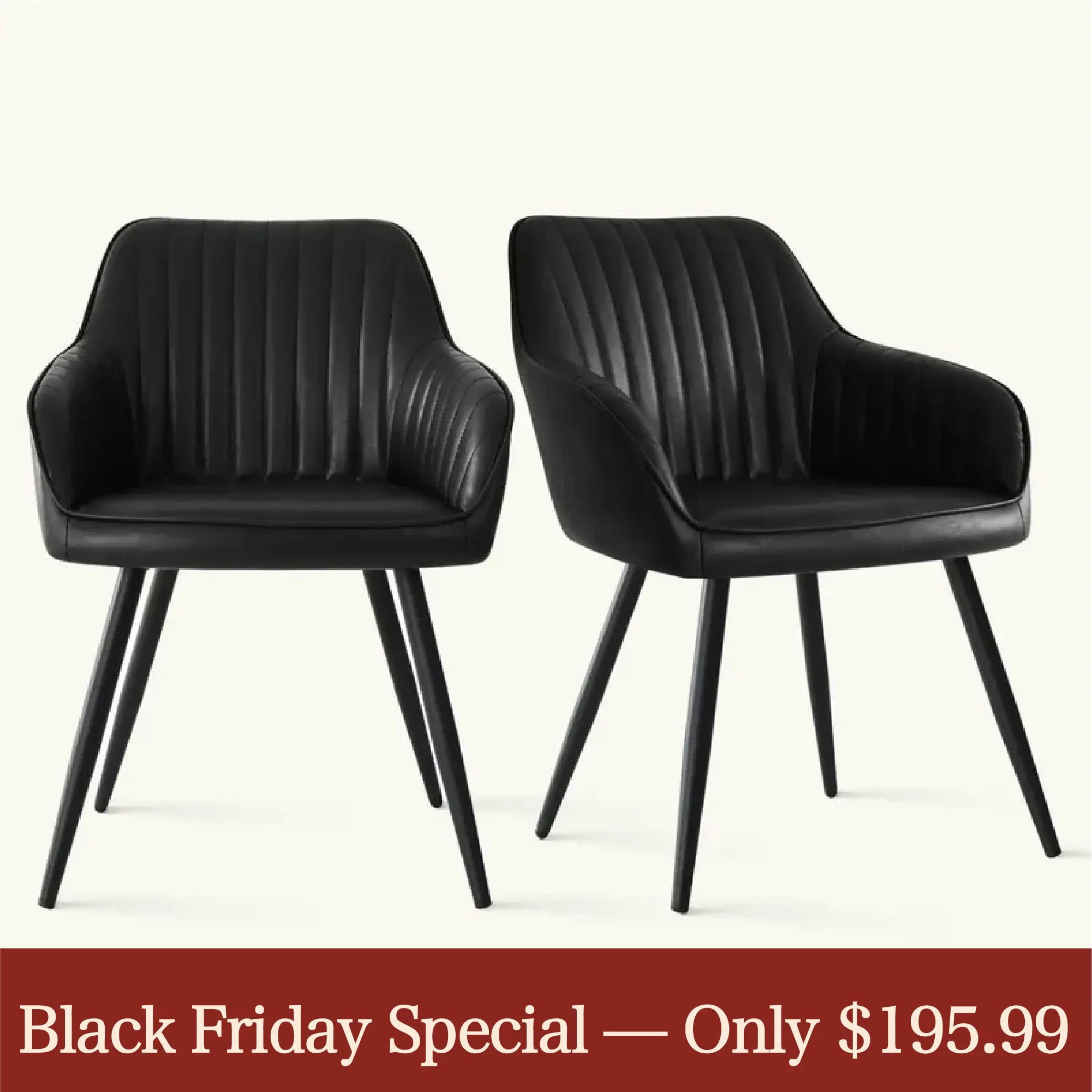 Boston Faux Leather Upholstered Dining Chair with Arms (Set of 2)