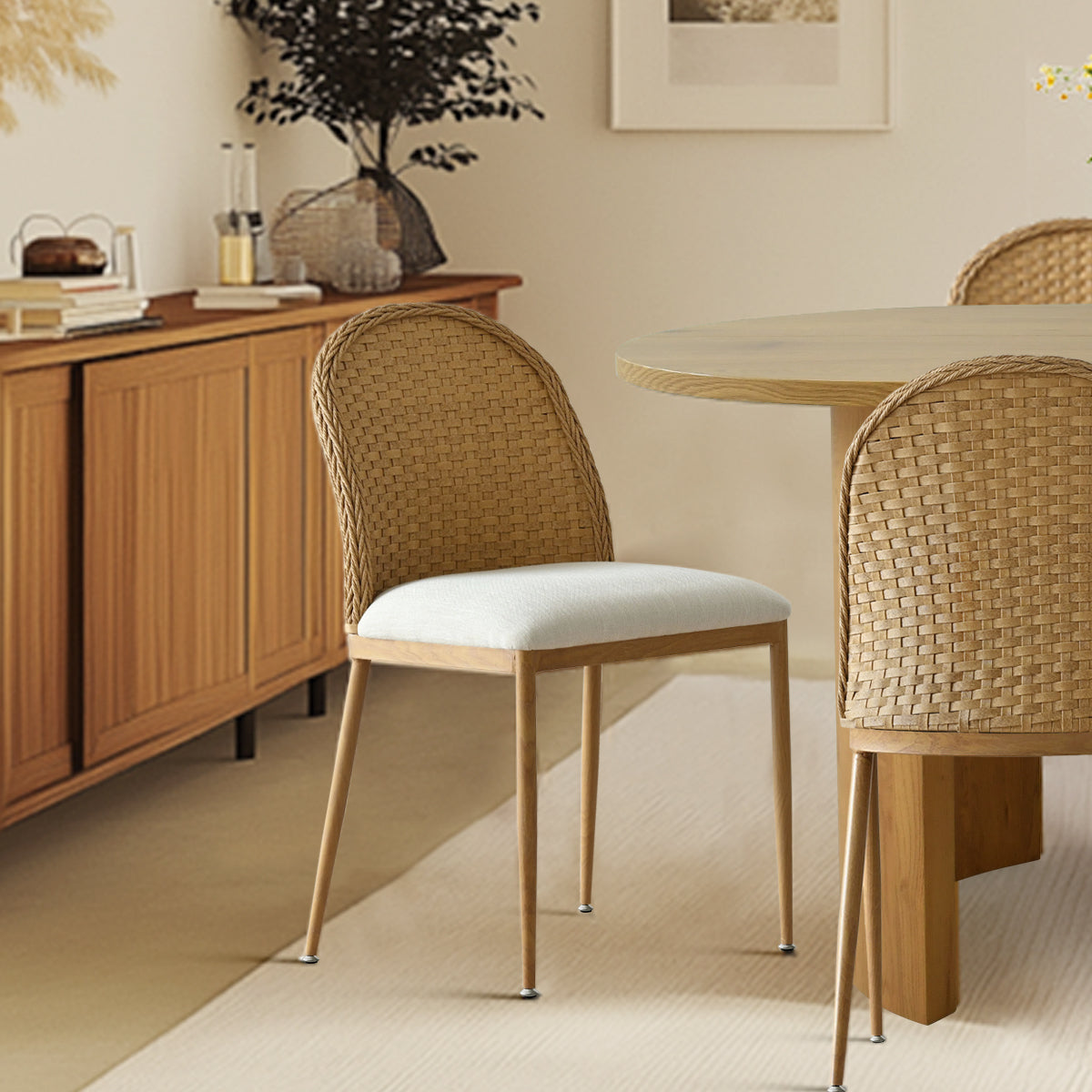 Dwen & Barcelona 79" Oval Dining Table Set for 8 (9-Piece)