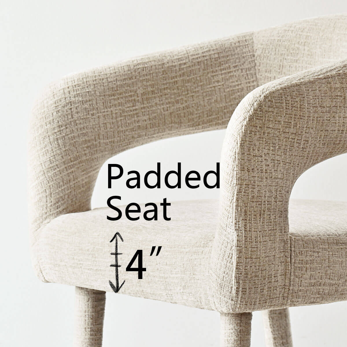 Anna Modern Upholstered Dining Chairs with Arm (Set of 2)