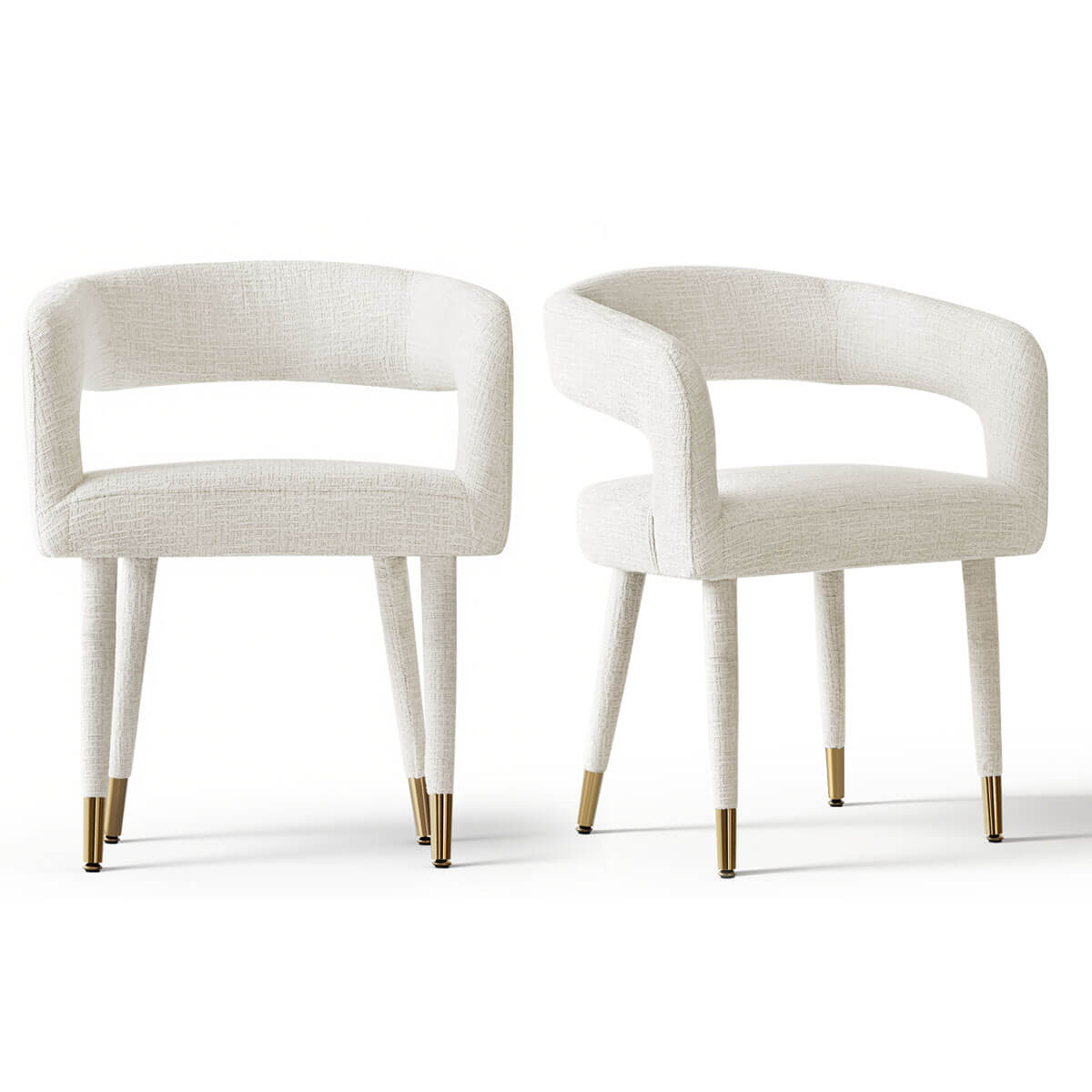 Anna Modern Upholstered Dining Chairs with Arm (Set of 2)