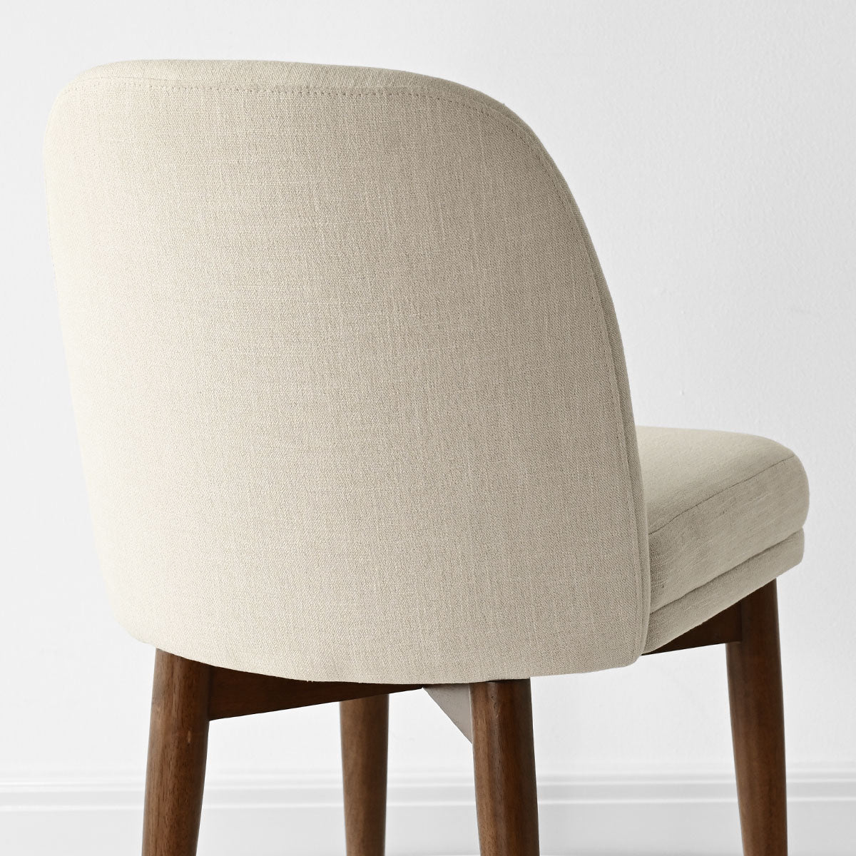 Athena Linen Upholstered Solid Wood Dining Chairs (Set of 2)