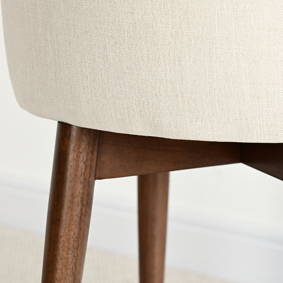 Athena Linen Upholstered Solid Wood Dining Chairs (Set of 2)
