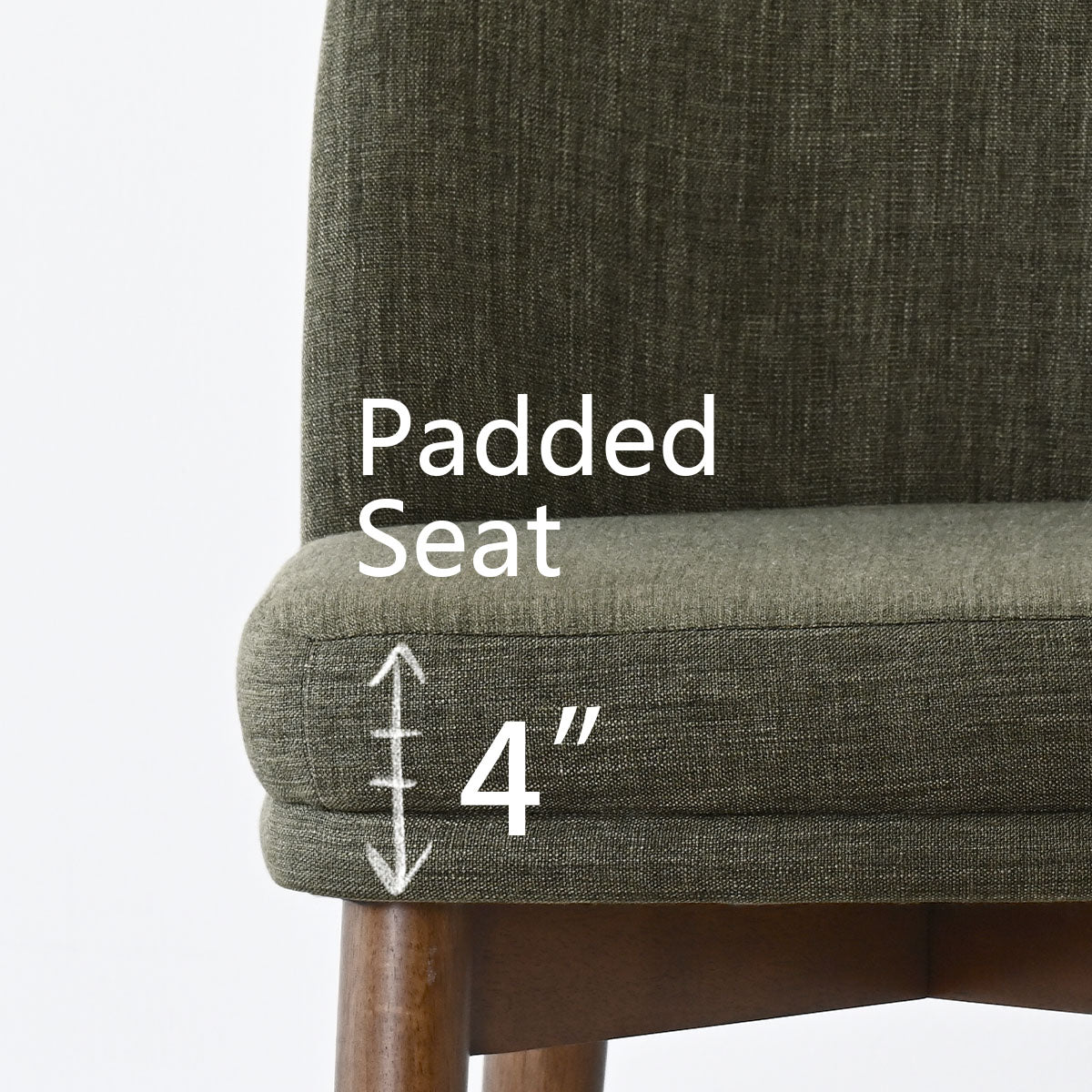 Athena Linen Upholstered Solid Wood Dining Chairs (Set of 2)