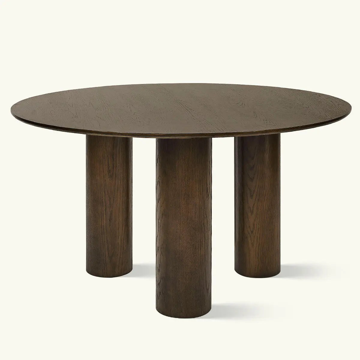 Baguette 52 Oak Wood Round Dining Table(Oak/Black/Walnut)