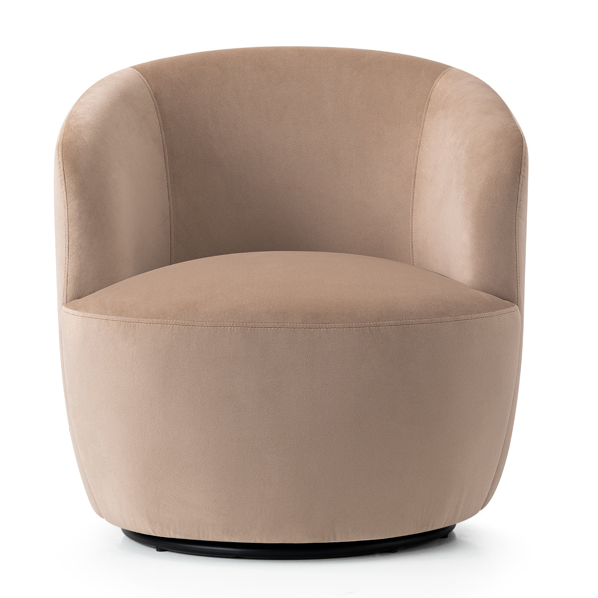 Bella Modern Small Velvet Swivel Barrel Chair (1-Piece)