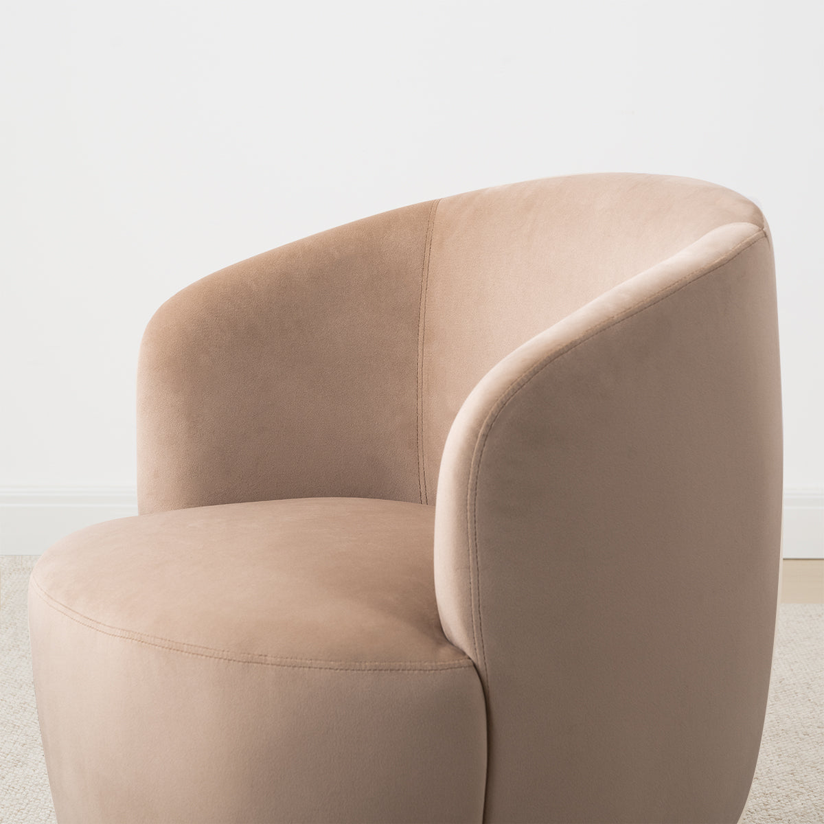 Bella Modern Small Velvet Swivel Barrel Chair (1-Piece)