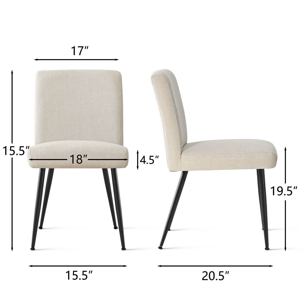 [Closeout-Only 199.99$]Biles Modern Upholstered Dining Chair (Set of 4)