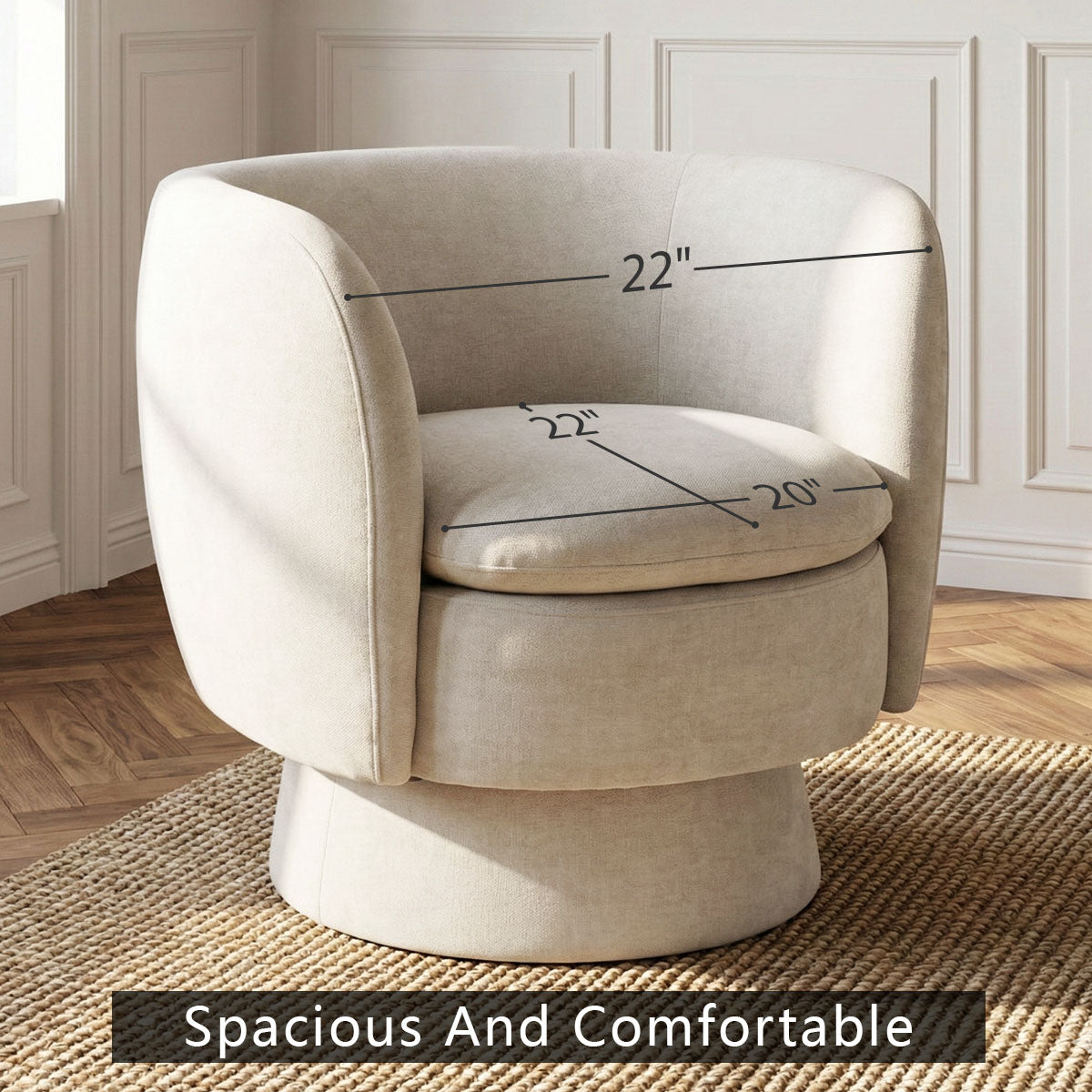 Bloom Upholstered Swivel Barrel Accent Chair (1-Piece)